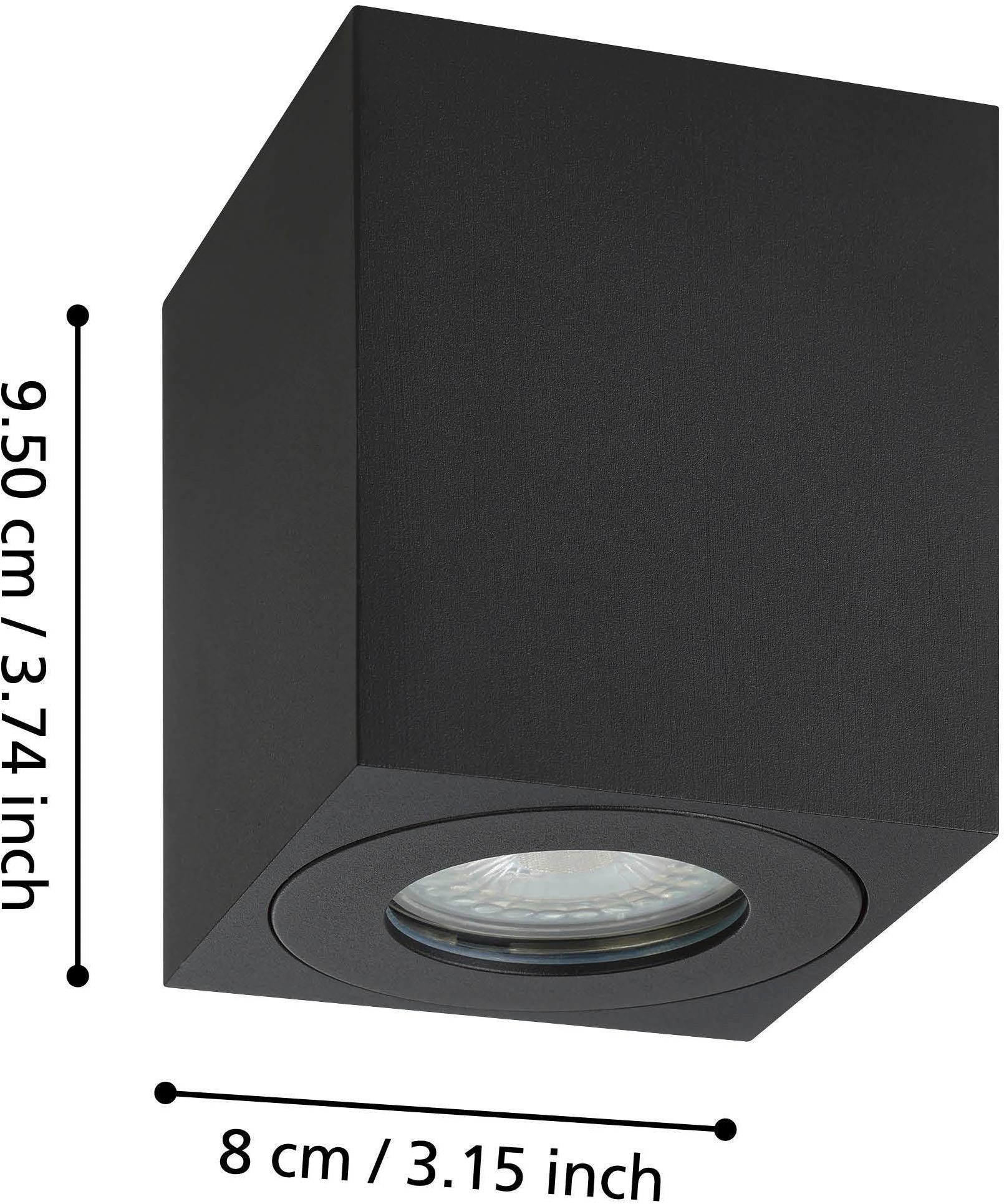 EGLO Deckenleuchte »Torrecola Deckenlampe, Außenbeleuchtunga us Aluminium, GU10, Lampe« GU10 1 Stk.