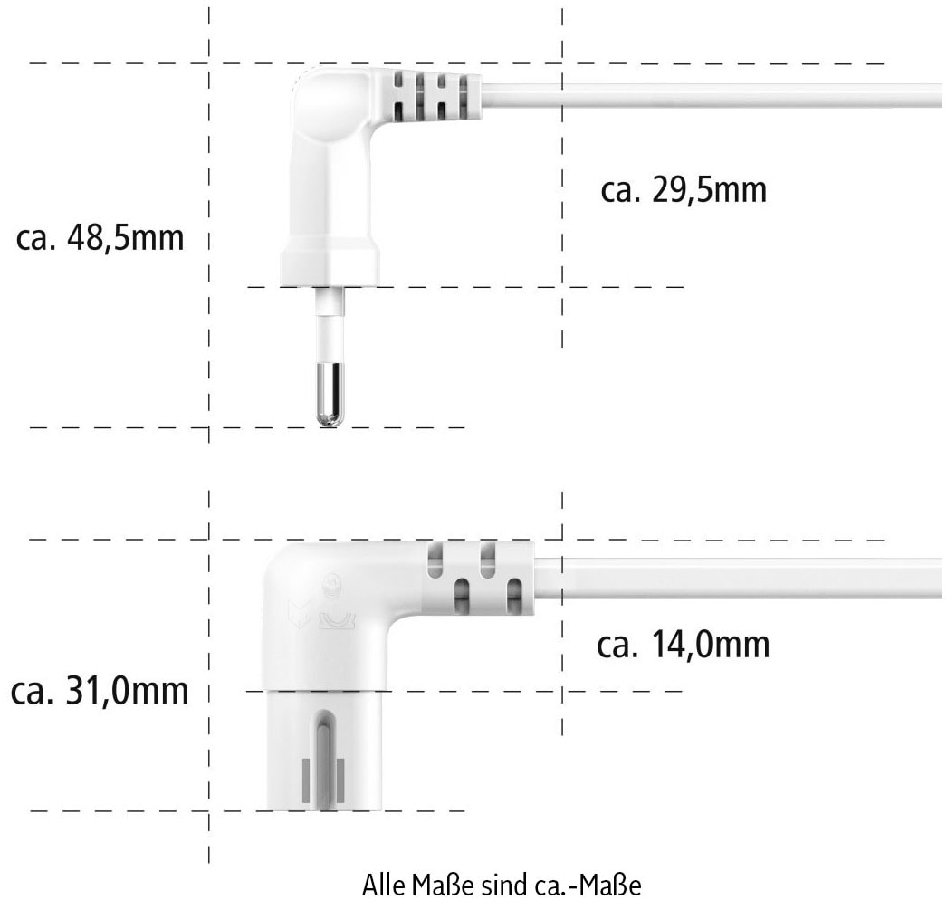 Hama Stromkabel »Sonos PLAY:1/PLAY:5/One (SL)«, 500 cm, Euro-Netzkabel, beidseitig gewinkelt, 5m, Weiß