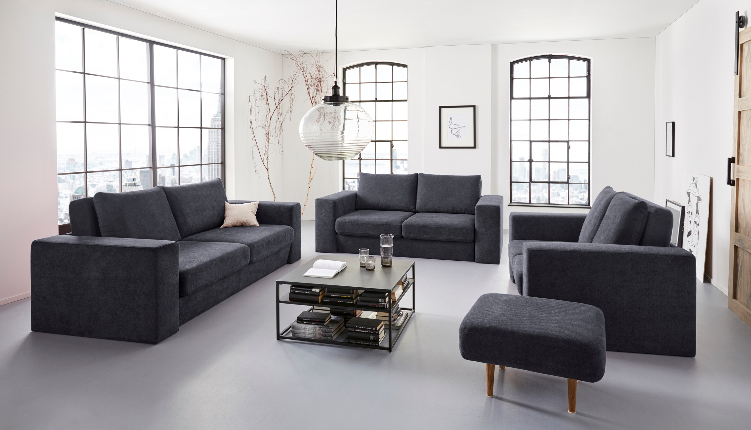 LOOKS by Wolfgang Joop 4-Sitzer »Looksv«, Verwandlungssofa: aus Sofa wird Sofa mit 2 Hockern