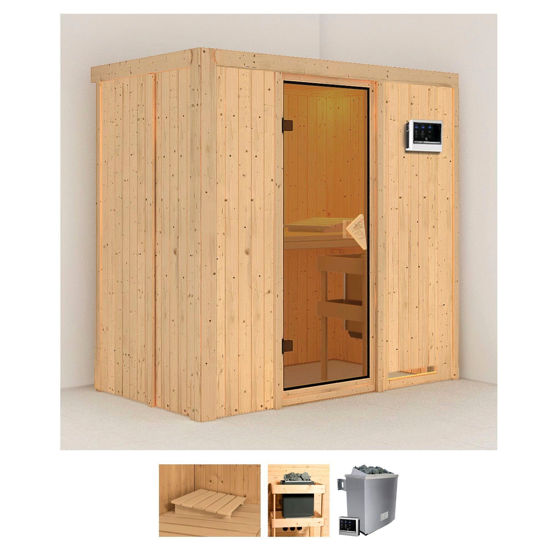 Karibu Sauna "Vada" Set, Ofen 9 KW externe Strg easy