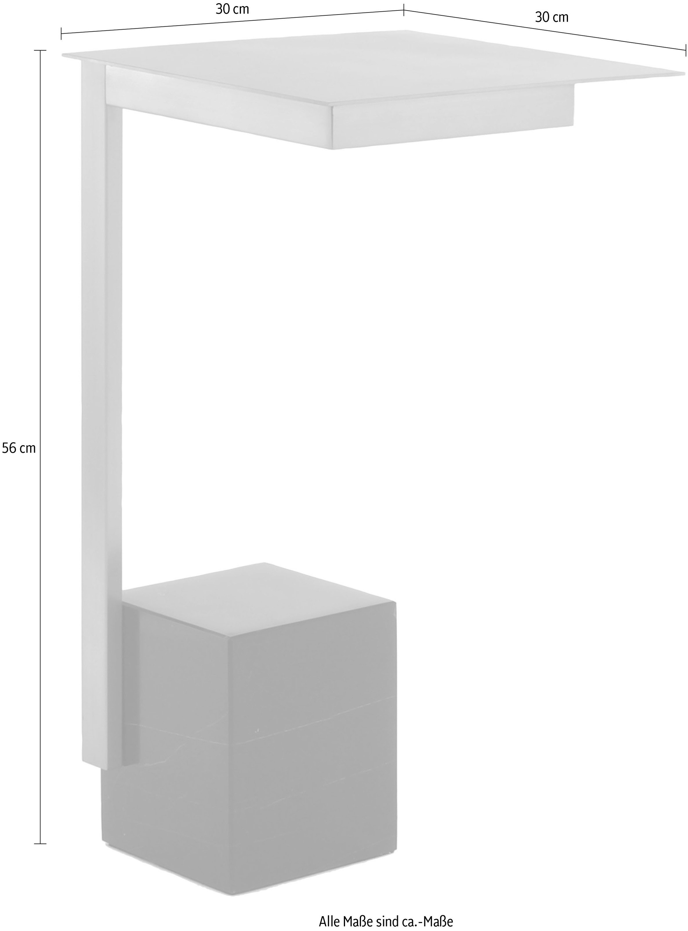 Kayoom Beistelltisch »Rocio 225, Passender Marmorfuß in kantigem Design«, (1 St.), Eckiger Marmorfuß, eckige Ablagefläche und Gestell aus Edelstahl