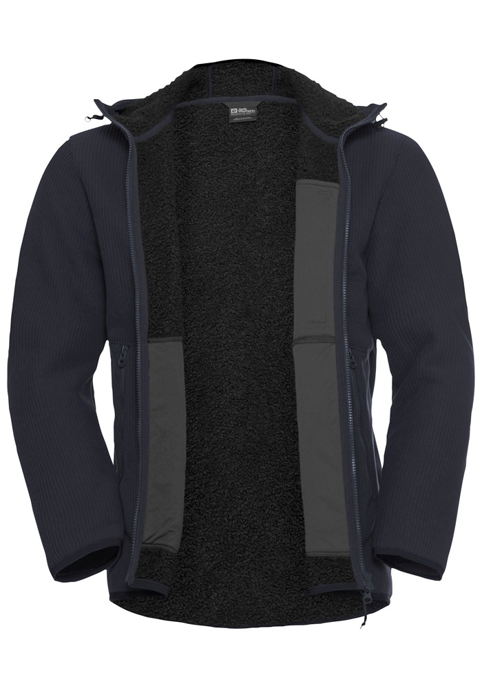 Jack Wolfskin Fleecejacke »LAKE RIDGE HOODED JKT M«, mit Kapuze