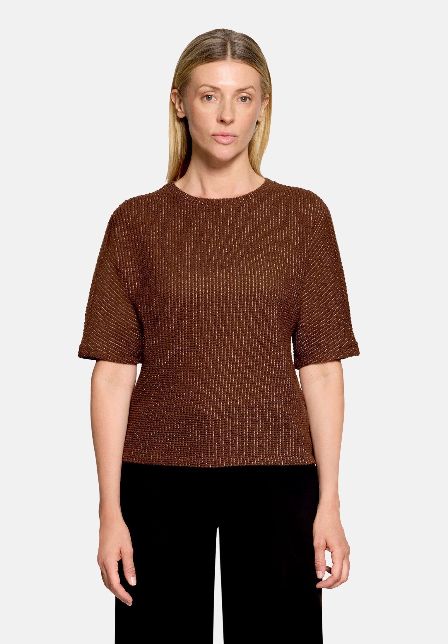 Betty&Co Kurzarmshirt »Damen mit Lurexfaden« 1