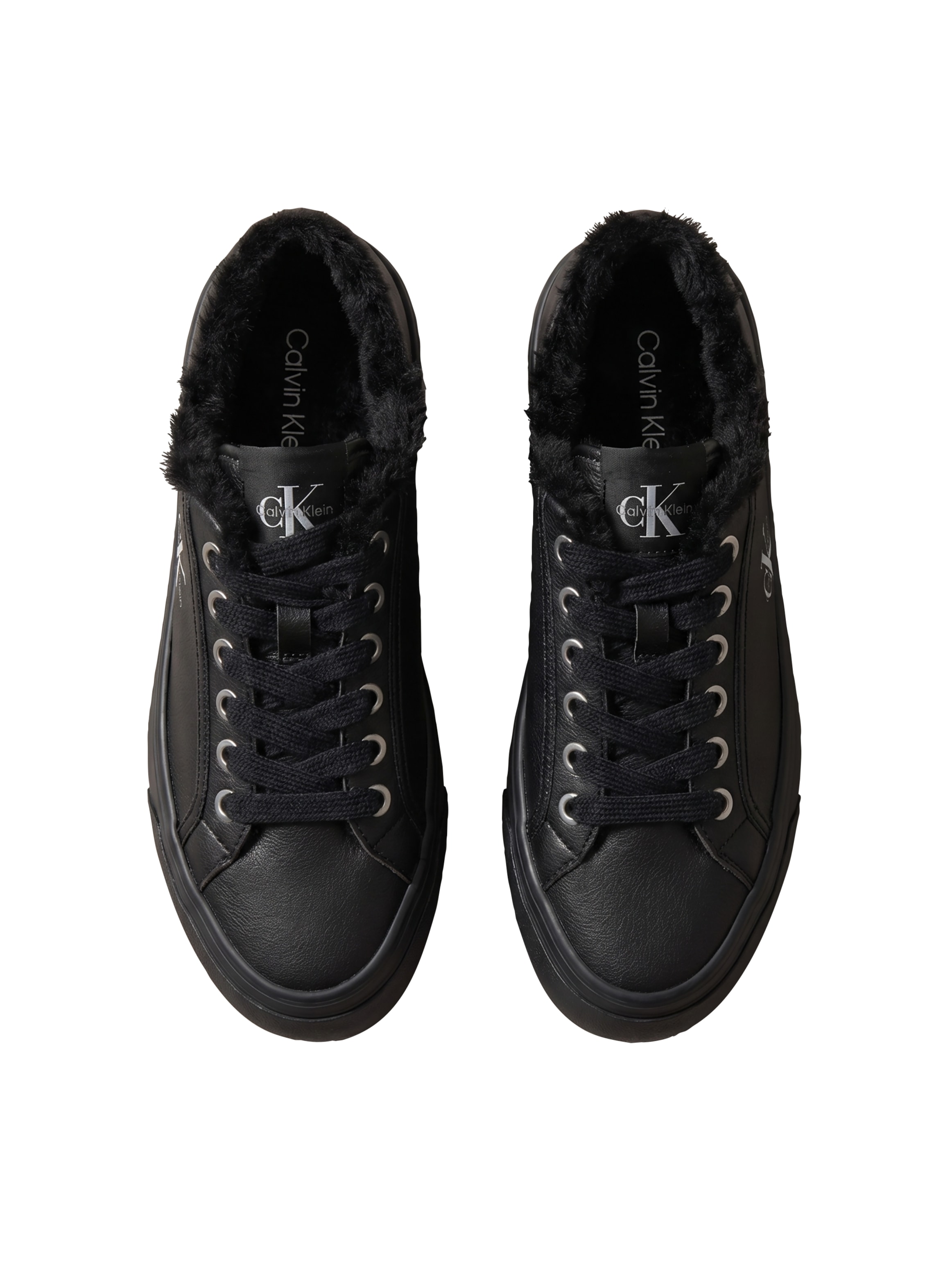 Calvin Klein Plateausneaker »VULC FLATF LACEUP LTH FUR«  Halbschuh, Schnürschuh, Casual-Sneaker mit seitlichem CK-Logo