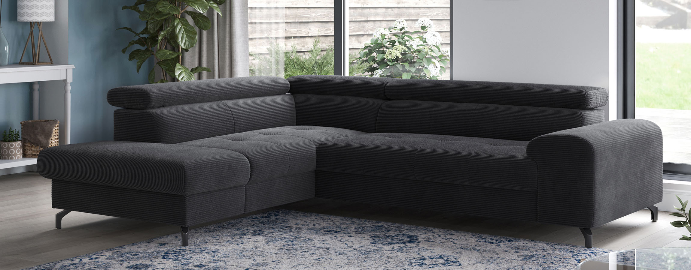 COTTA Ecksofa "Aura L-Form, B: 260 cm, inkl. Schlaffunktion, 3 verstellbare" mit Schlaffunktion, Bettkasten & Kopfteilverstellung