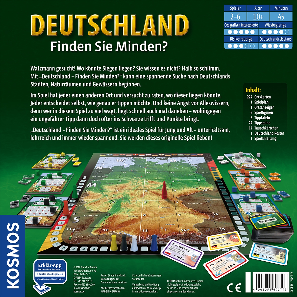 Kosmos Spiel »Deutschland - Finden Sie Minden?«, Made in Germany