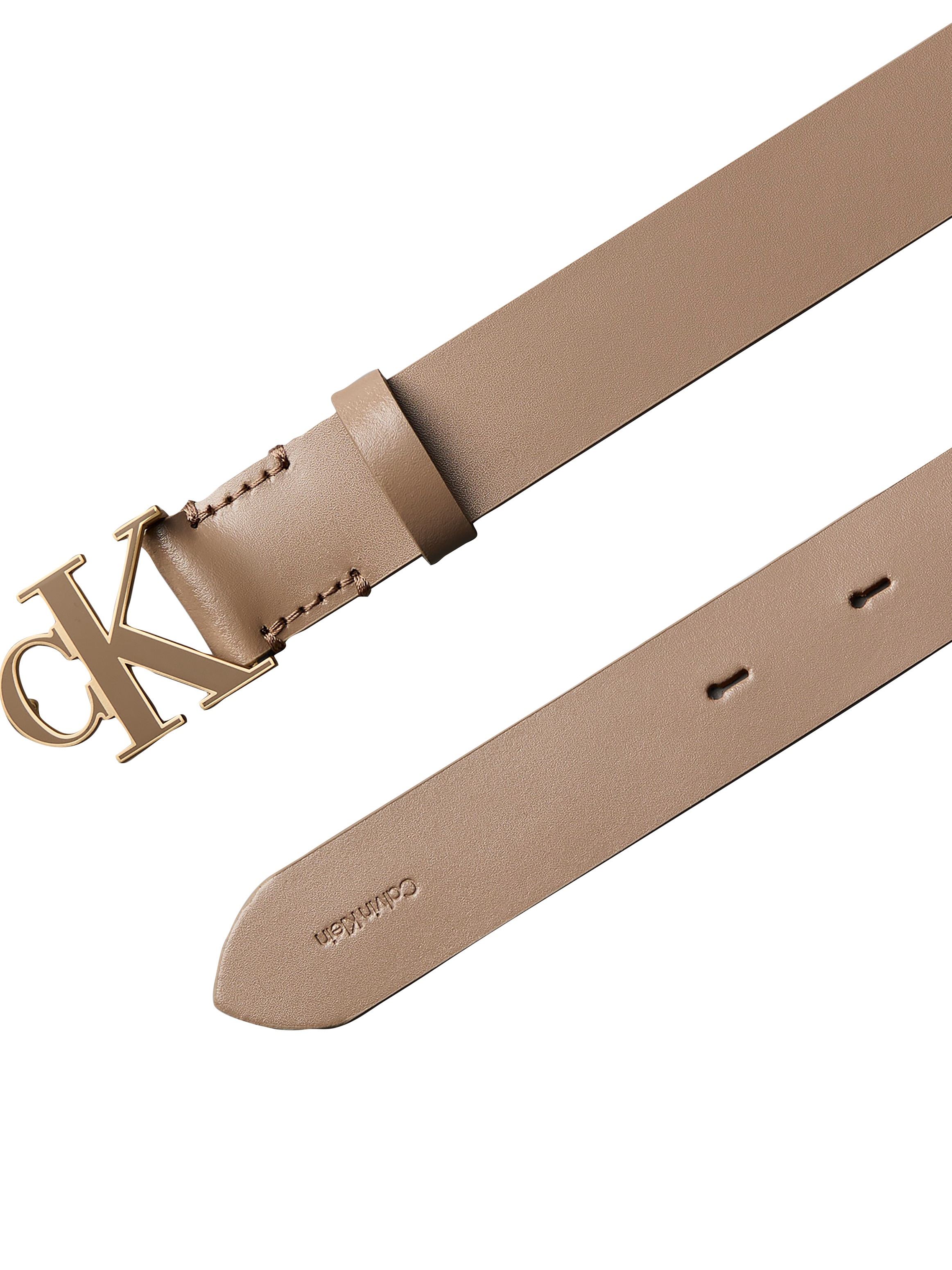 Calvin Klein Ledergürtel »ROUND CK BUCKLE 30MM BELT INLAY« Größenverstellbar mit Metallschließe