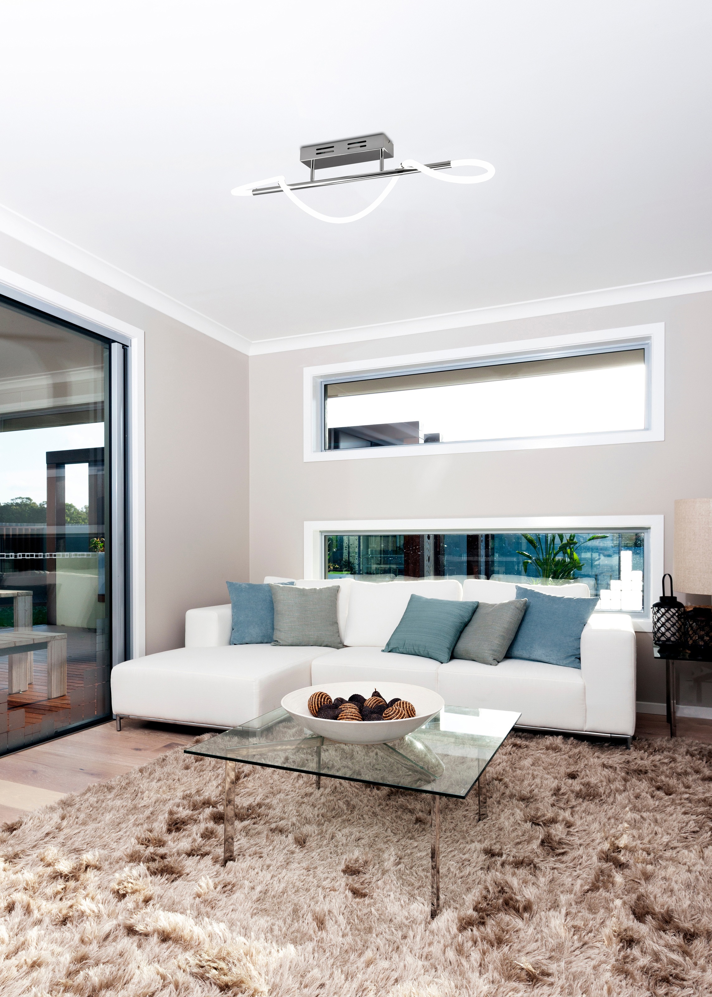 REALITY Leuchten LED Deckenleuchte »ARGOS, Deckenlampe 28W LED kaltweiß 4000K, 3500 Lumen, Switch Dimmer«, 1 flammig, Leuchtmittel LED-Board | LED fest integriert, in 3 Stufen dimmbar über Wandschalter, 105 x 30 x 34 cm, LED Lichtband