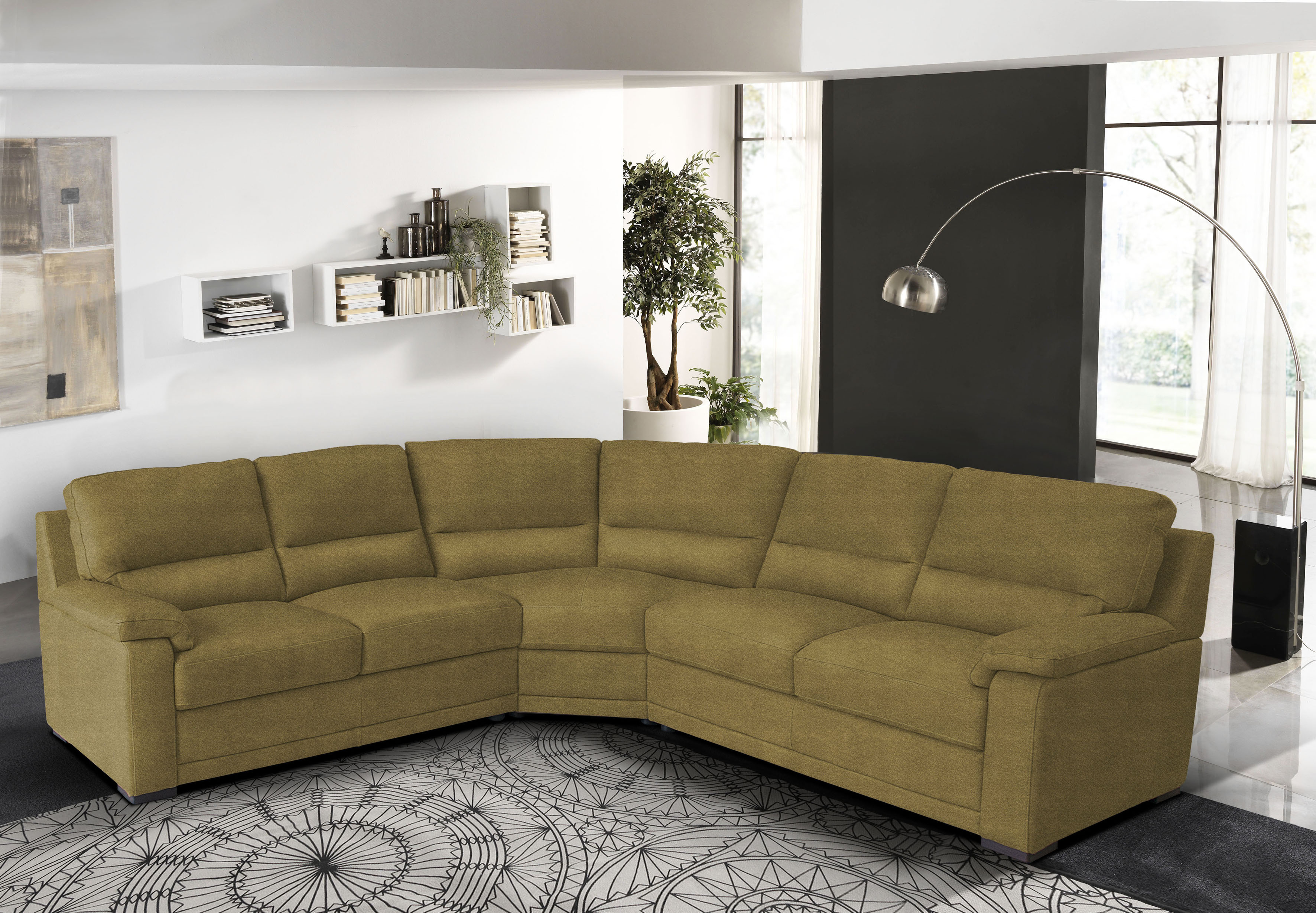 Egoitaliano Ecksofa "Doris, modernes Designerecksofa in hochwertigen Microfaserqualitäten" edle Detailverarbeitung, wahlweise fleckenabweisend oder in Lederoptik