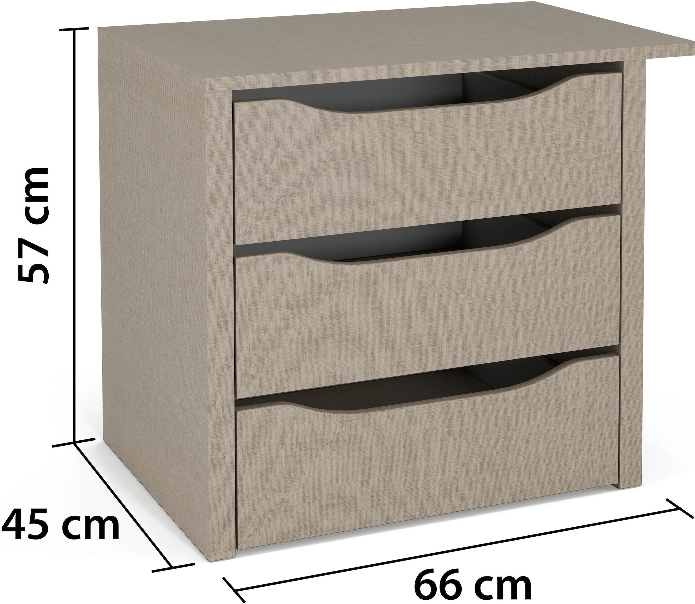 rauch Schubladeneinsatz »Zubehör für Rauch-Schwebetürenschränke ORANGE«, mit 3 Schubladen und Metallauszügen, Breite 66 cm, Tiefe 45 cm