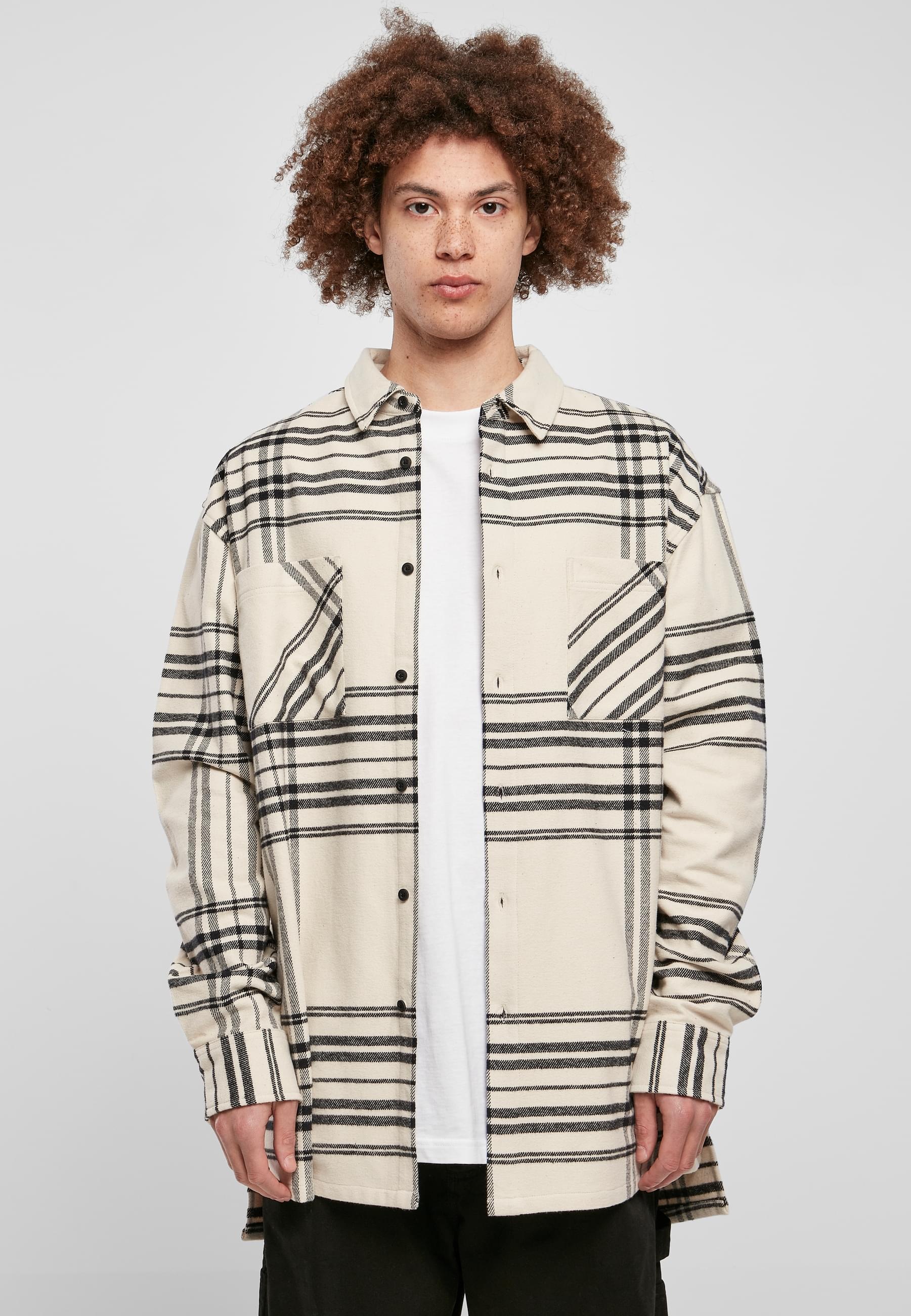 URBAN CLASSICS Langarmhemd »Urban Classics Herren Long Oversized Checked Summit Shirt«, (1 tlg.)