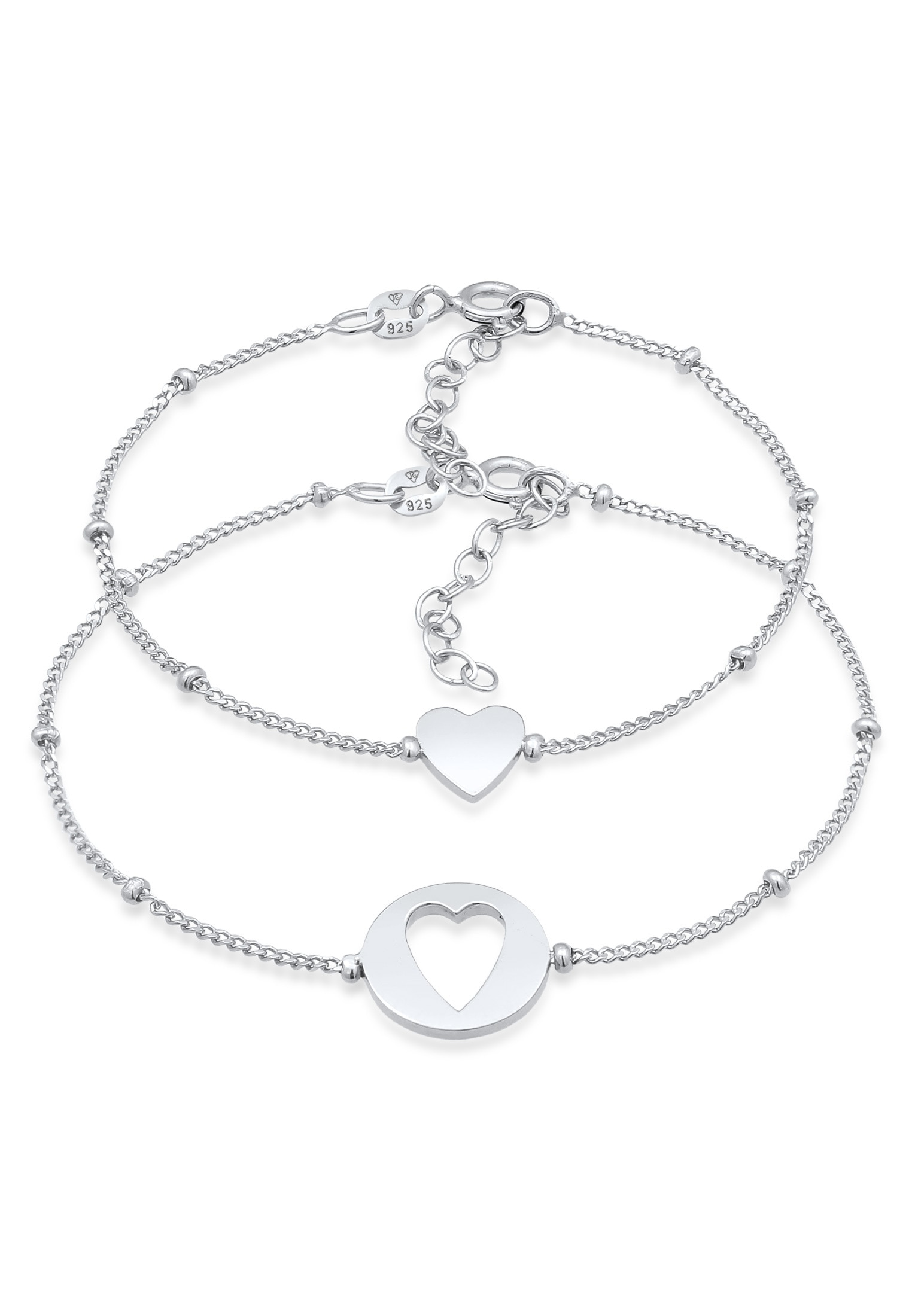 Elli Armketten Set »Armband Herz Liebe Cut Out Mutter Kind Set 925 Silber«