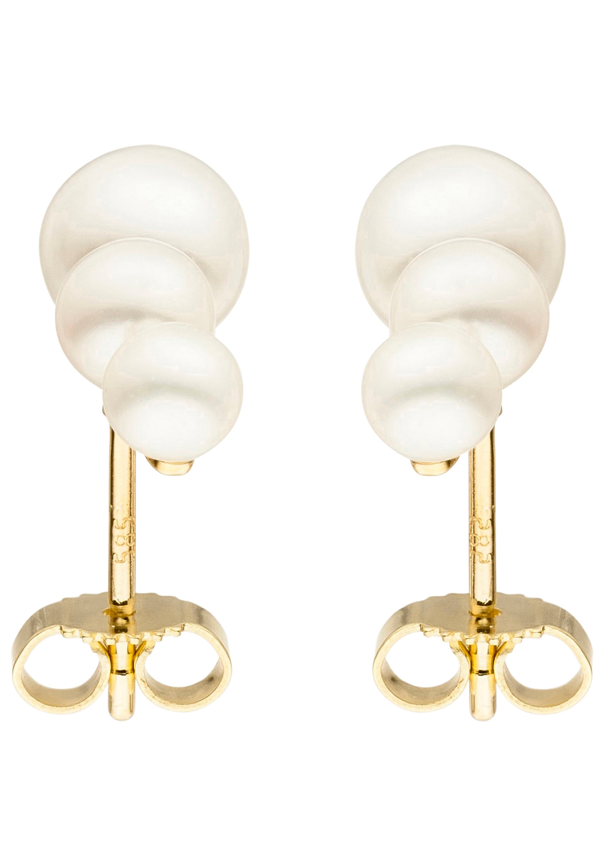 JOBO Perlenohrringe »Ohrringe mit 6 Perlen 17 mm« 14 Karat 585 Gold
