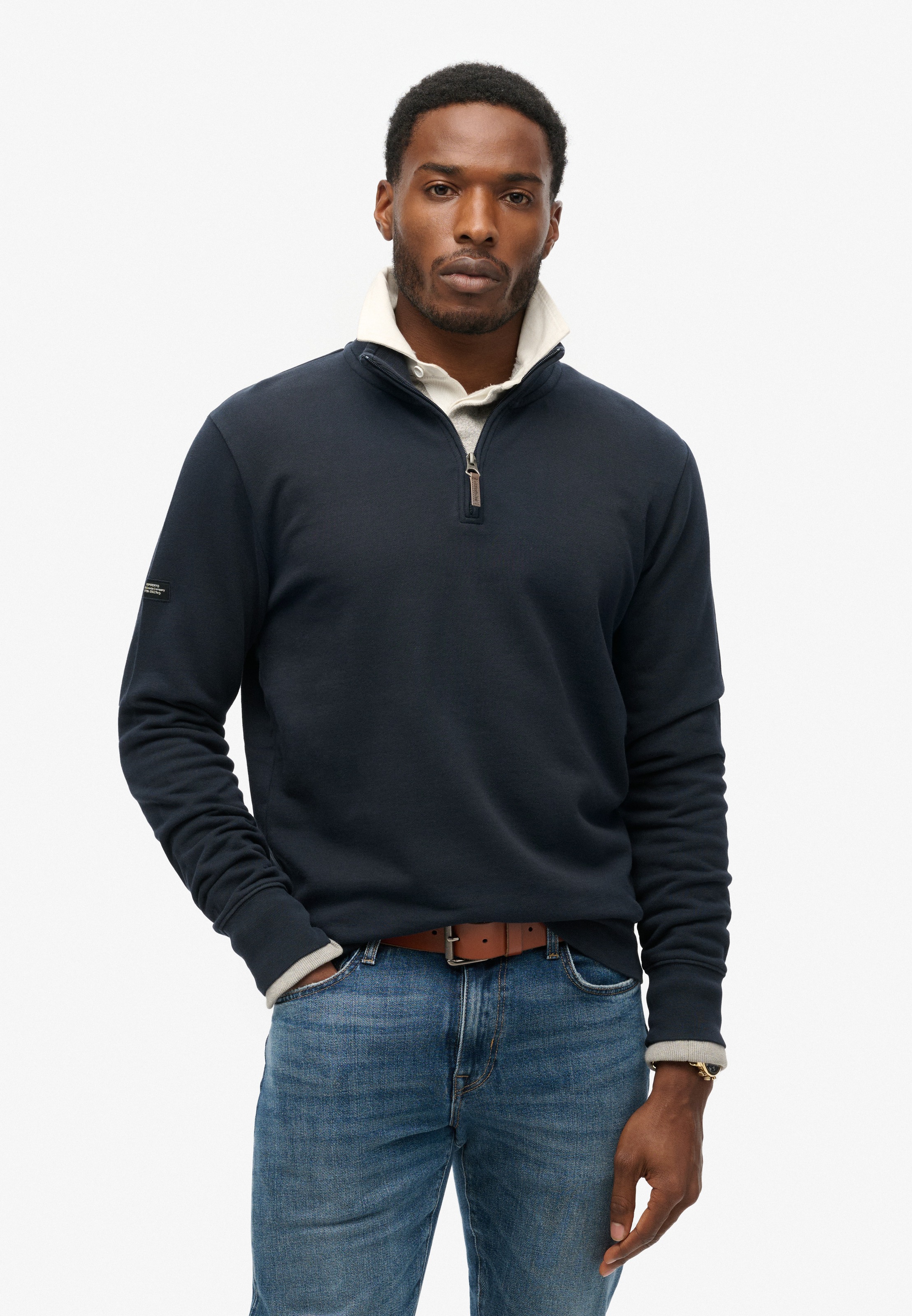 Superdry Sweatshirt "CORE LOGO HENLEY", mit Stehkragen und kurzem Reißversc günstig online kaufen