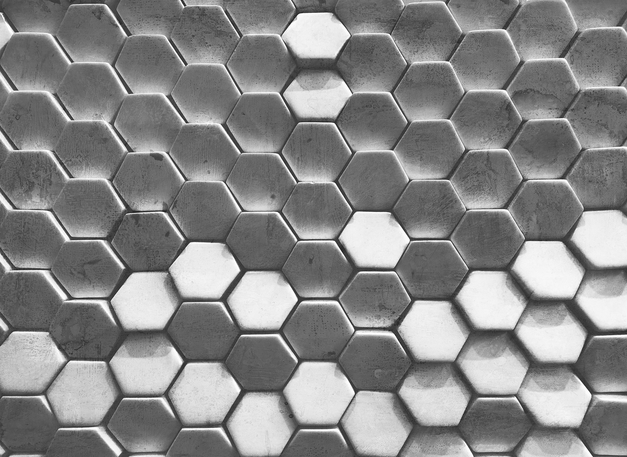 living walls Fototapete "Designwalls Hexagon Surface 1" glatt Vlies, Wand, Schräge, Decke