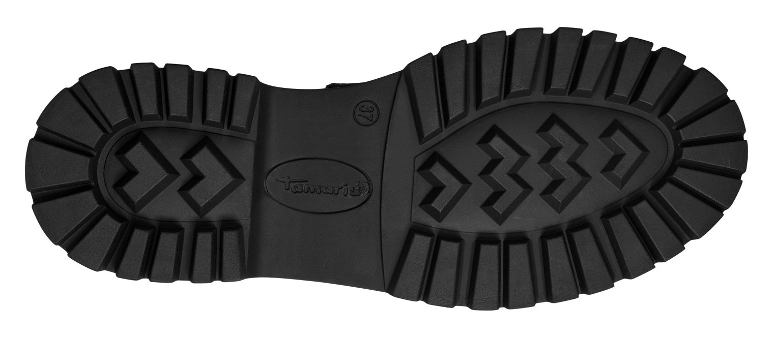 Tamaris Schnürboots, Blockabsatz, Schnürstiefelette, Chunky Boots mit Innenreißverschluss