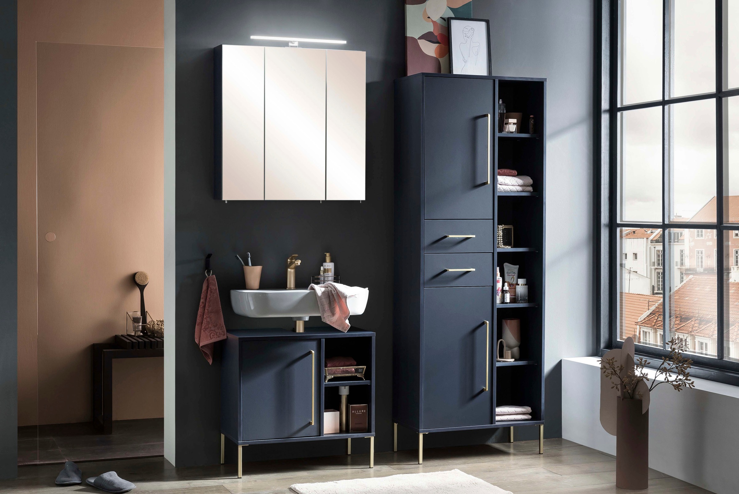 welltime Spiegelschrank "Kent, Made in Germany" Badmöbel. Breite 70 cm, LED günstig online kaufen