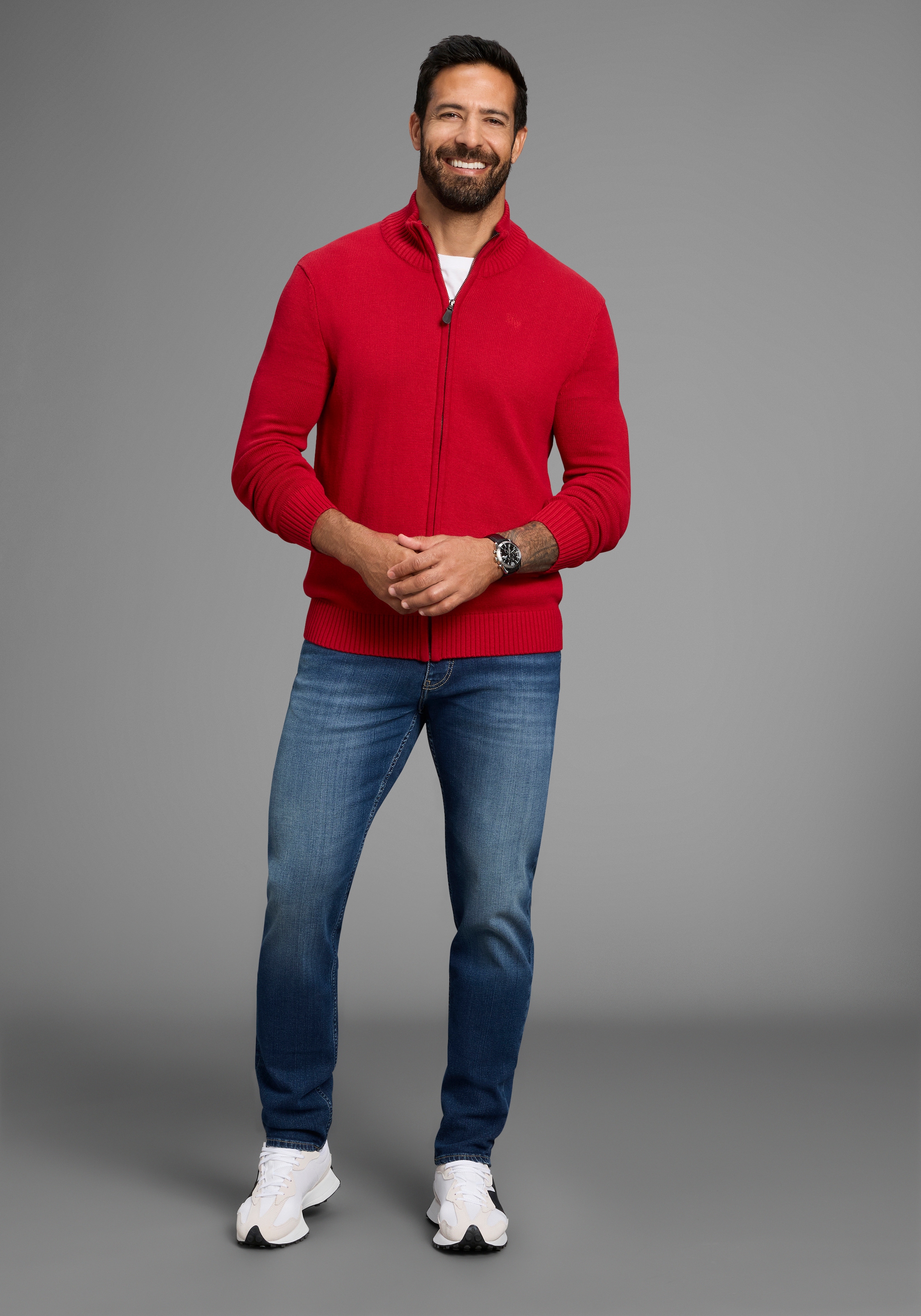 Mans World Strickjacke "neue Farben", aus Baumwollmischung günstig online kaufen