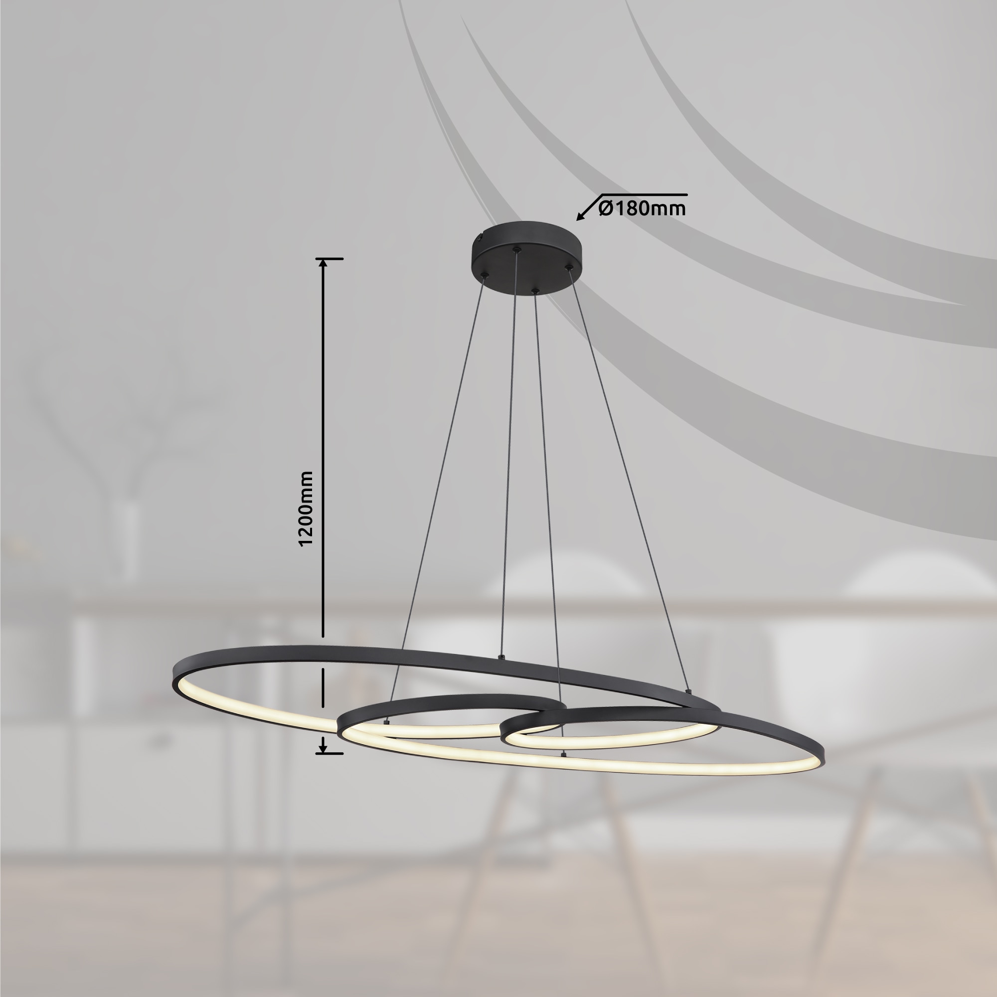 GLOBO LIGHTING LED Pendelleuchte »SPIRA«, Leuchtmittel LED-Modul | LED fest integriert, Hängelampe/Hängeleuchte/Wohnzimmer/Esstisch/elegant