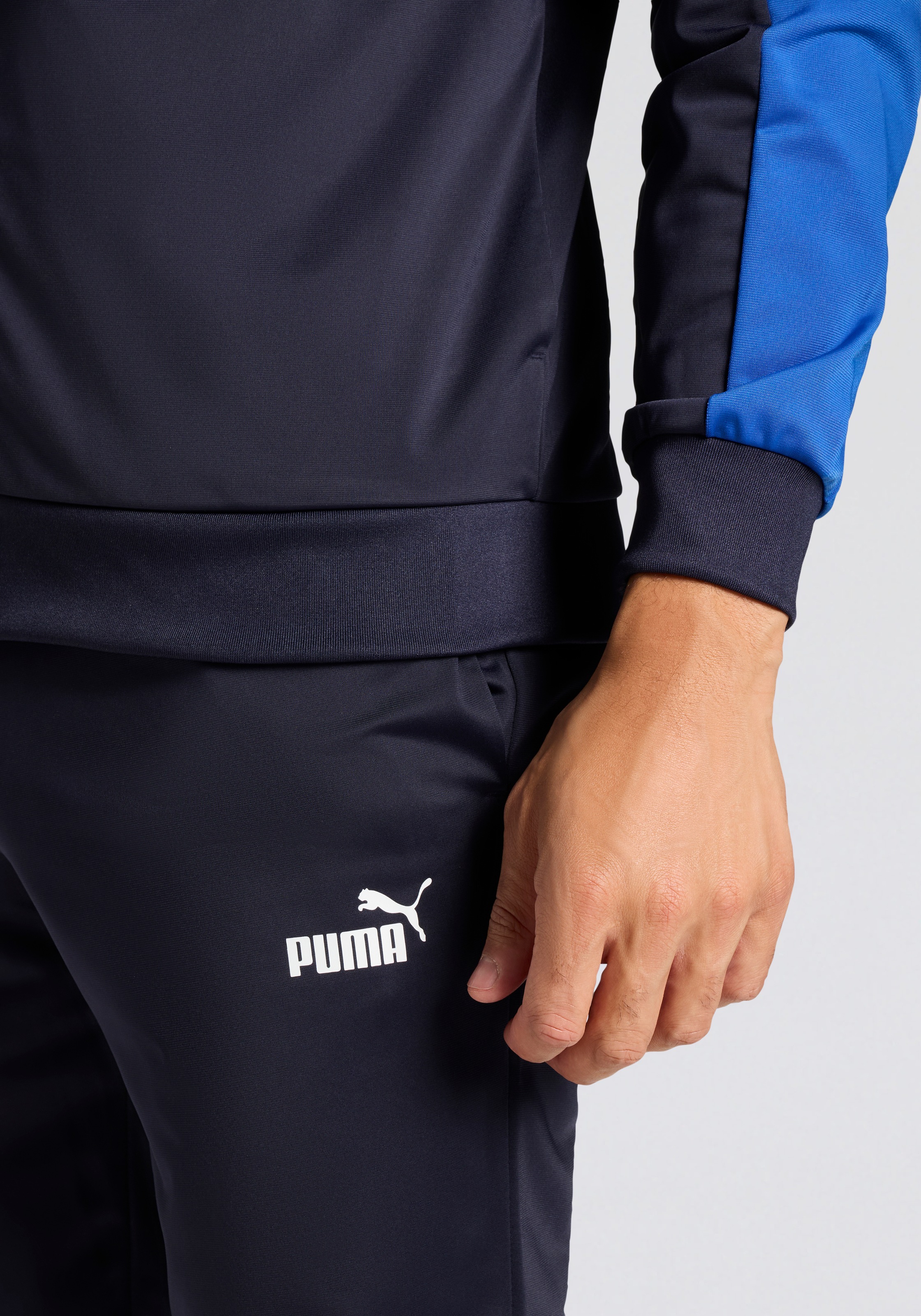 Trainingsanzug PUMA "SPORT POLY SUIT", Herren, Gr. L, blau (new navy), Trikot, Obermaterial: 100% Polyester, regular fit, Sportanzüge Trainingsanzug, ohne Kapuze, aus Trikot-Material 2