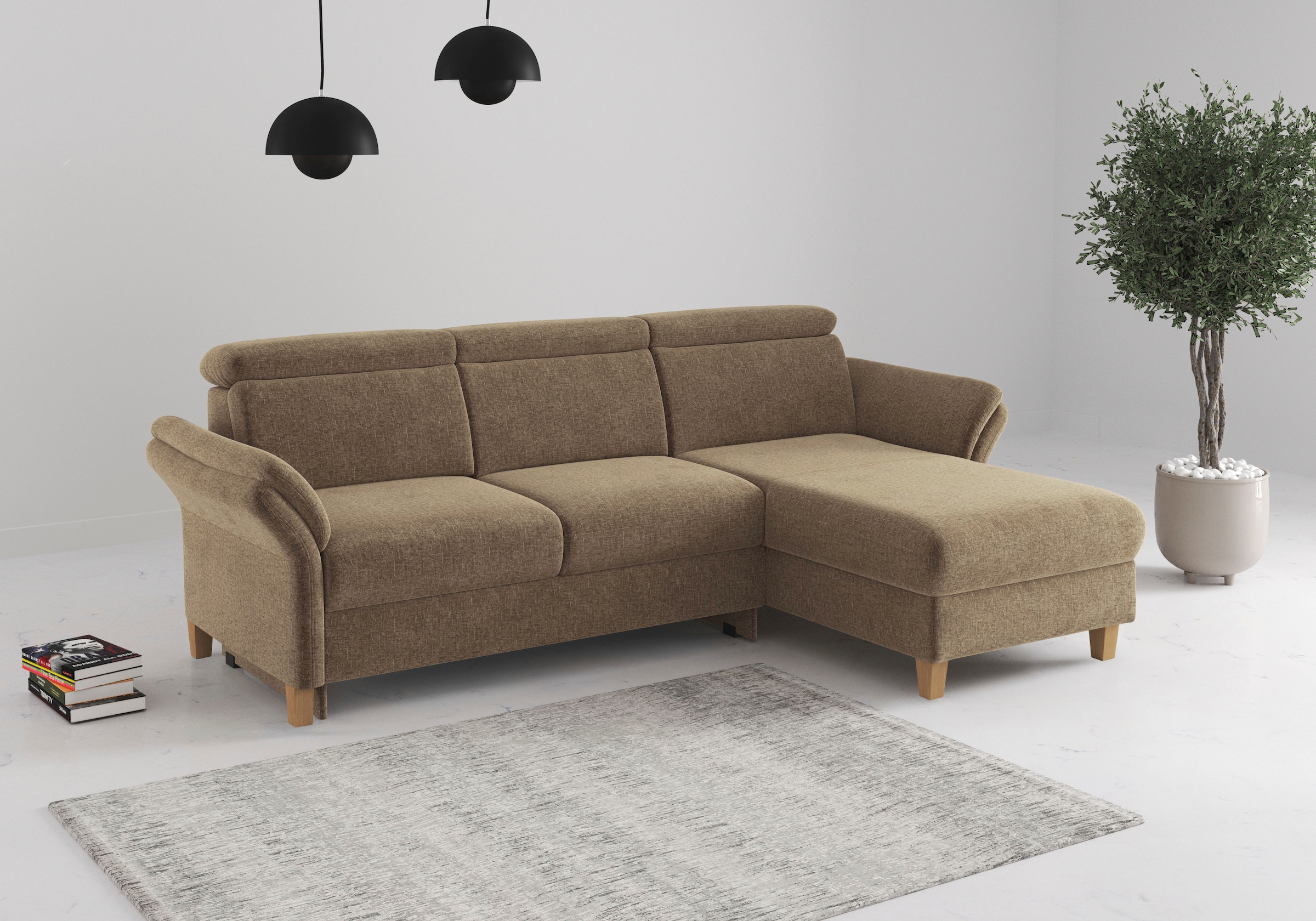 OTTO home Ecksofa "Glendale, L-Form" inkl. Kopfteilverstellung, wahlweise mit Vorziehsitz und Bettkasten