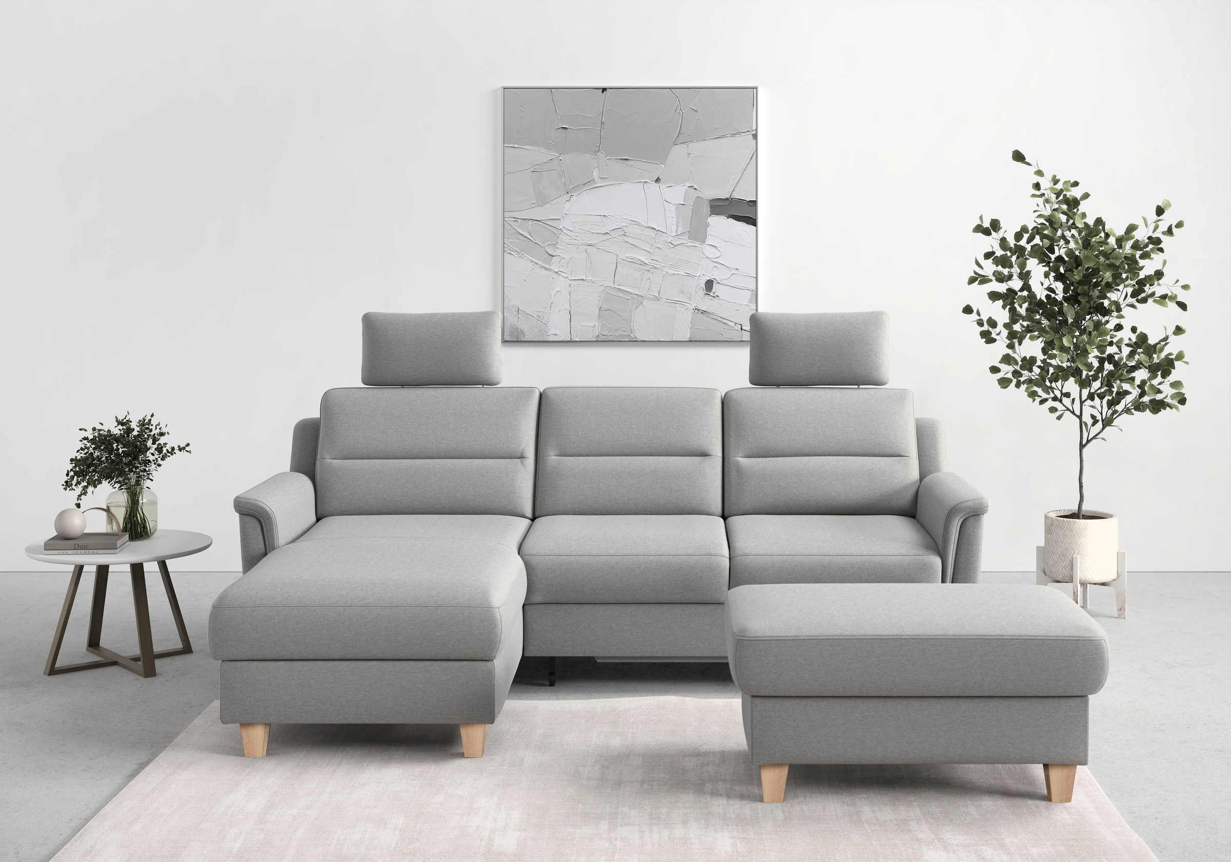 sit&more Ecksofa "Farö L-Form" inklusive Federkern, wahlweise mit Schlaffunktion und Bettkasten