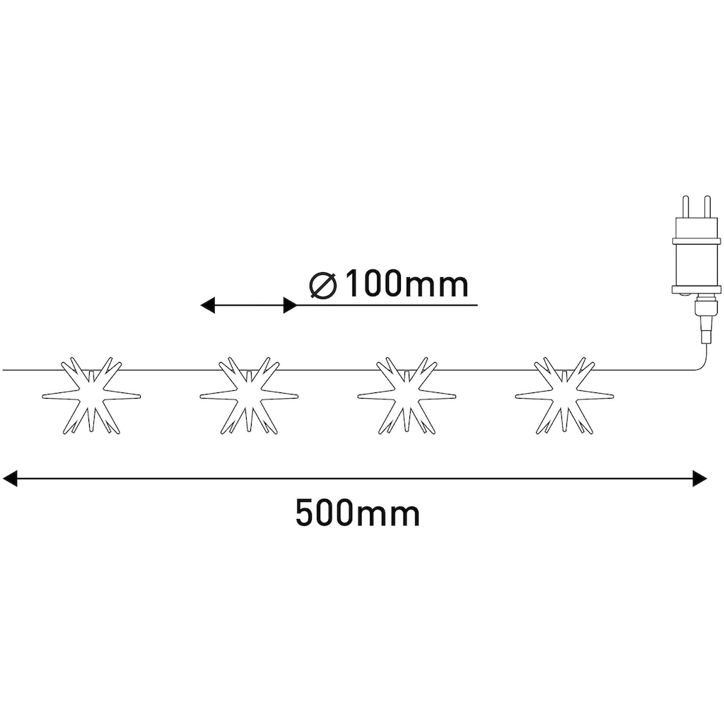 näve LED-Lichterkette »3D-Sterne, LED Dekolicht«, 9 St.-flammig