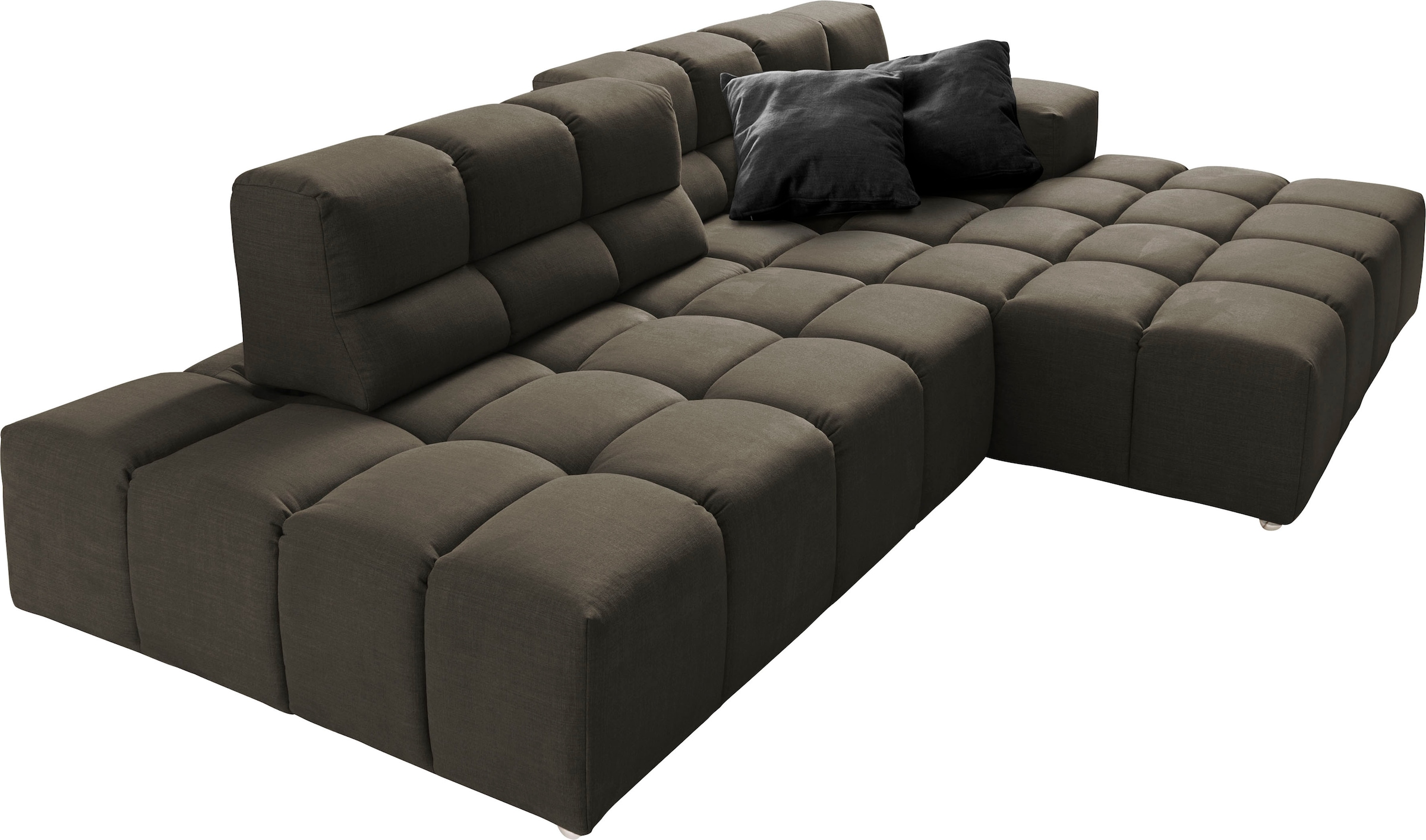 designwerk Ecksofa »Temple, Designsofa trifft hohen Sitzkomfort, L-Form«, Recamiere links oder rechts, mit Sitztiefenverstellung