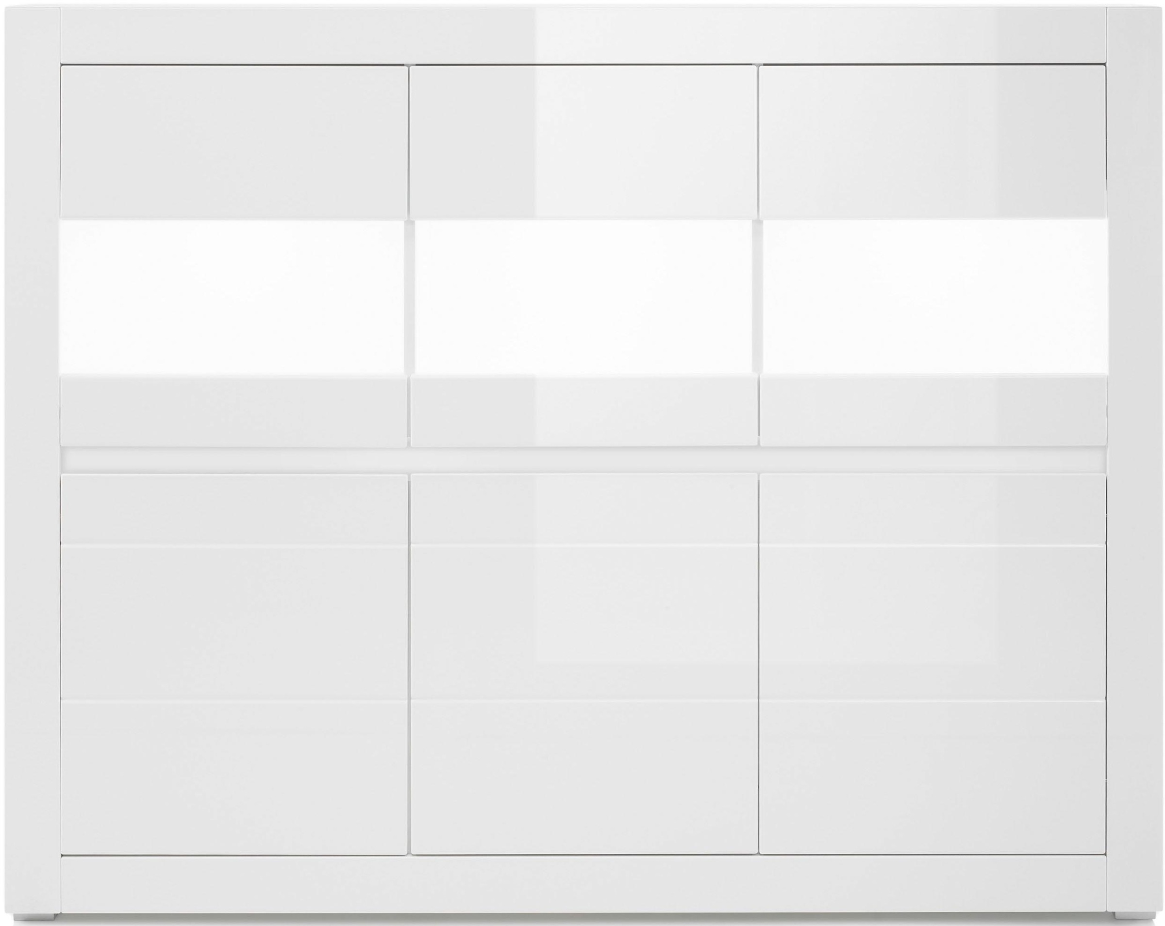 Home affaire Highboard "Carat" Breite 164 cm, Blende in weiß und betonfarbe günstig online kaufen