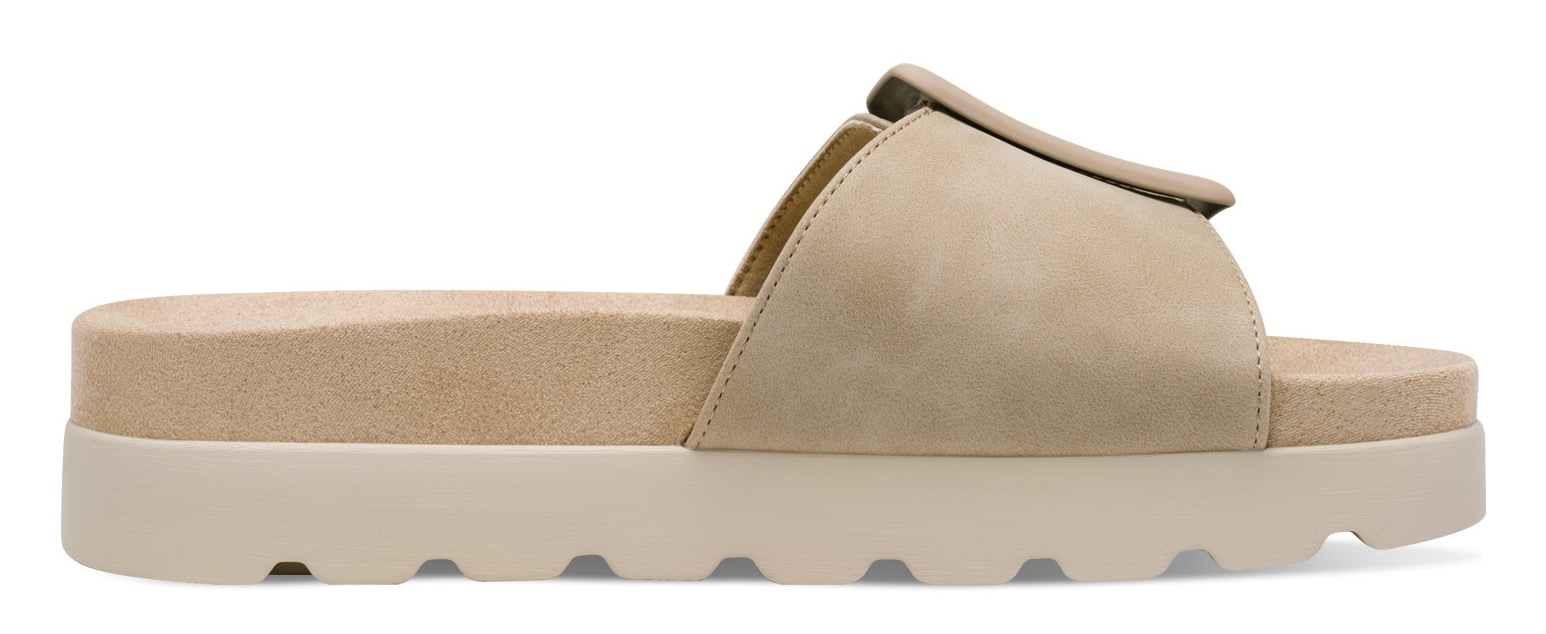 Tamaris Pantolette, Plateau, Sommerschuh mit großer Zierschnalle
