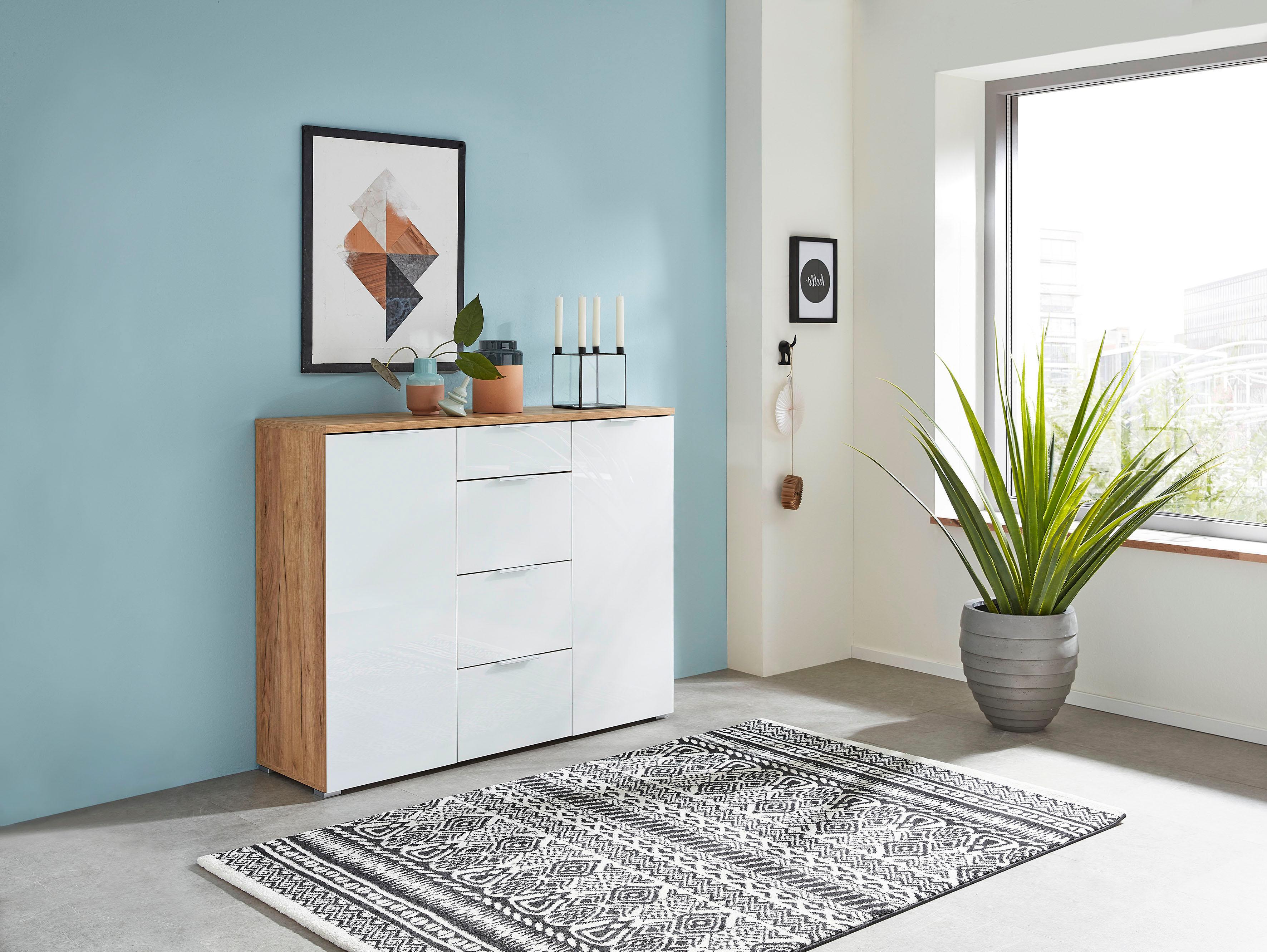 GERMANIA Sideboard "Telde" Breite 134 cm, Soft-close, verstellbare Böden,ES-Glas, Made in Germany