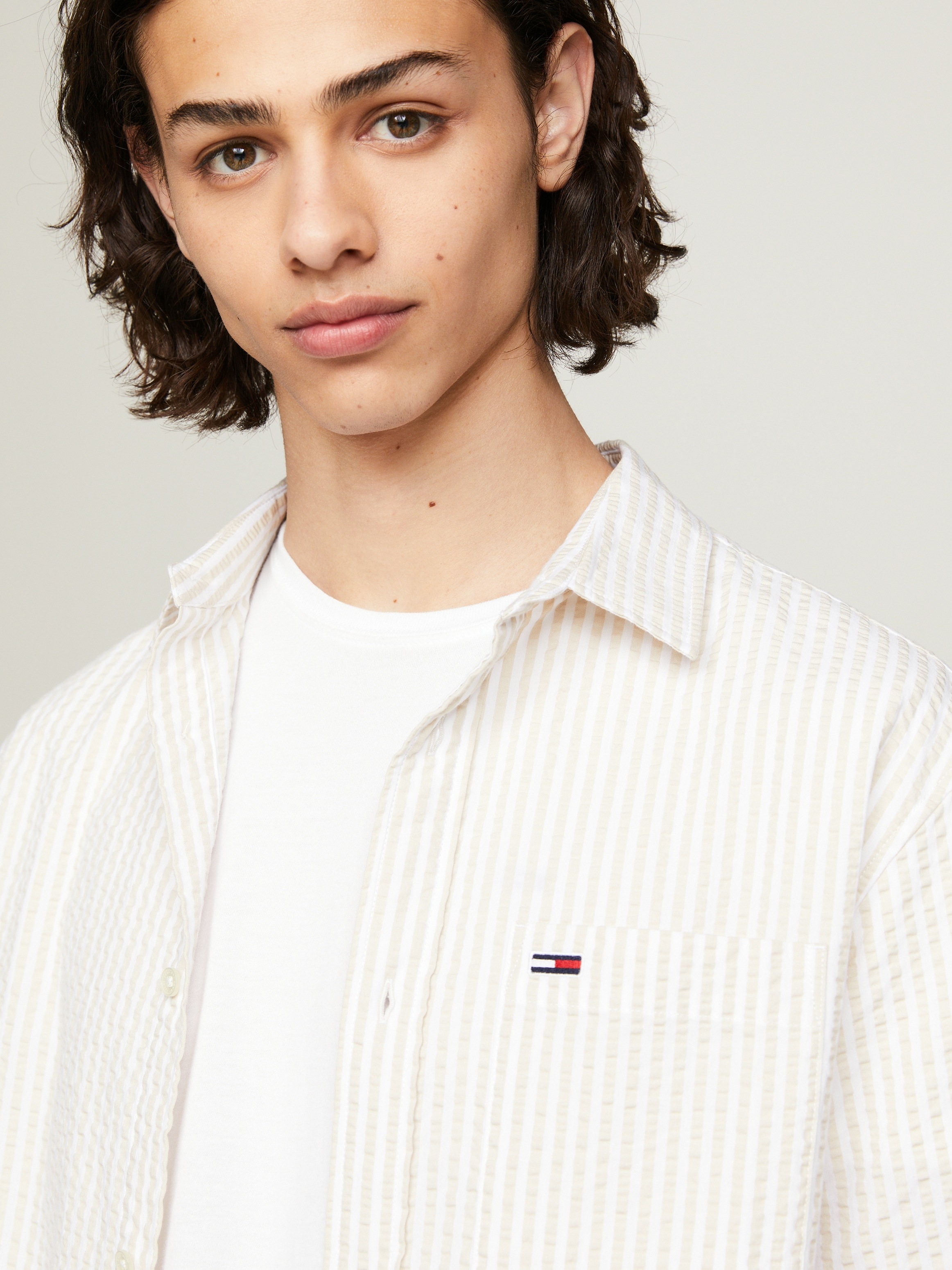 Tommy Jeans Kurzarmhemd »TJM REG STRIPE SEERSUCKER SHIRT«