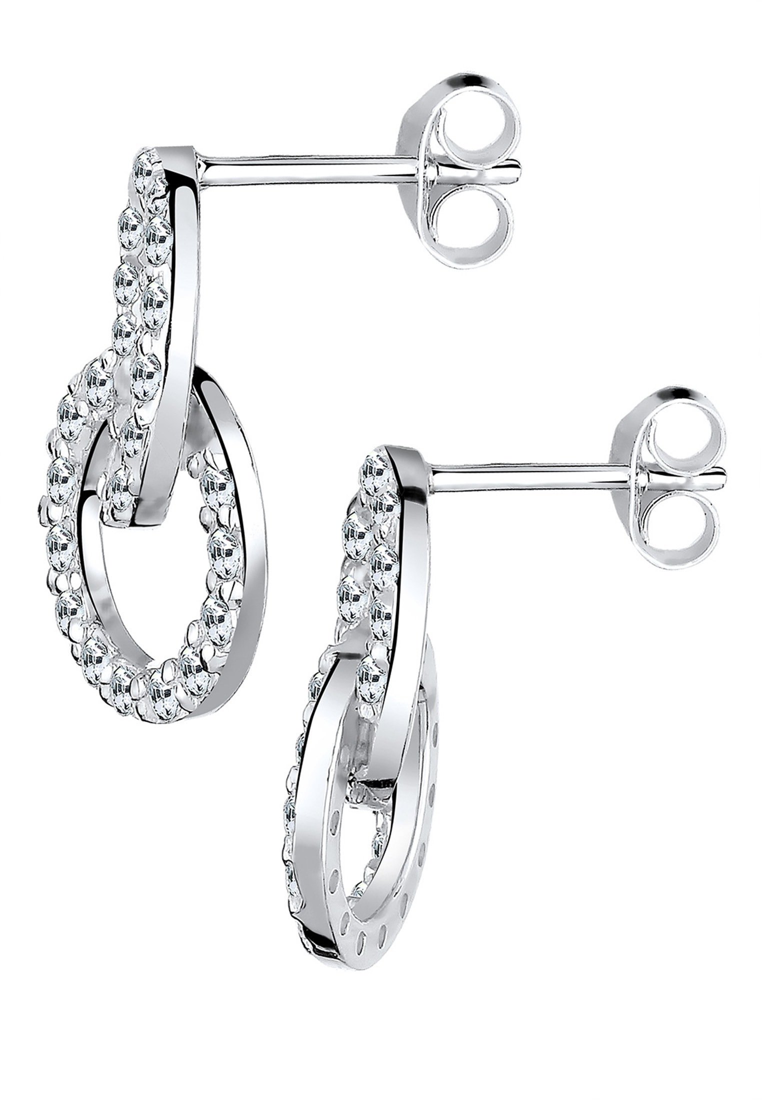 Elli Paar Ohrstecker »Kreis Geo Trend Kristalle 925 Silber«