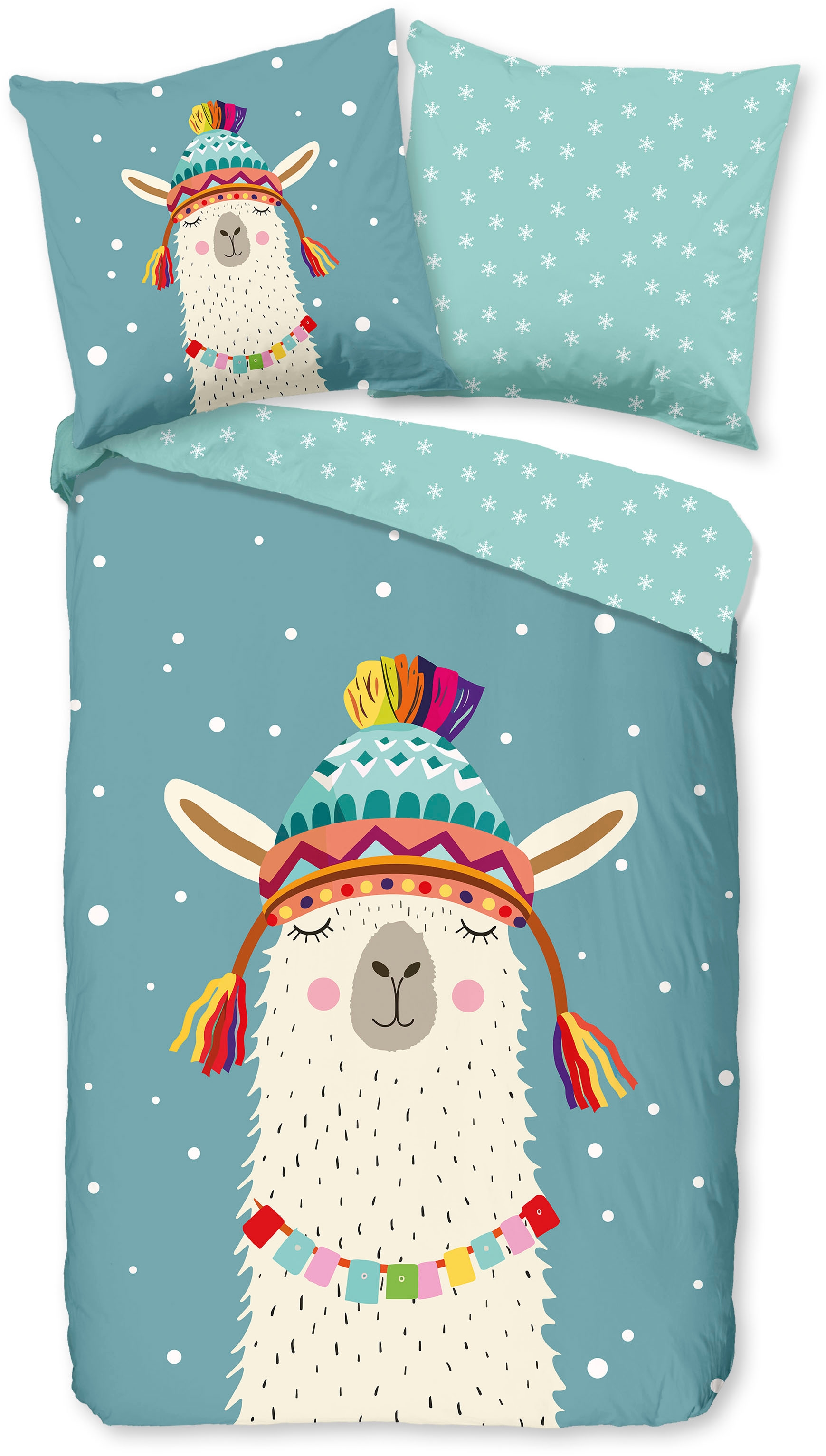 good morning Kinderbettwäsche »Borax« 2 Stk. tlg. Flanell Biber, 135x200, Warm, Reißverschluss, Wende, Kind, Winter