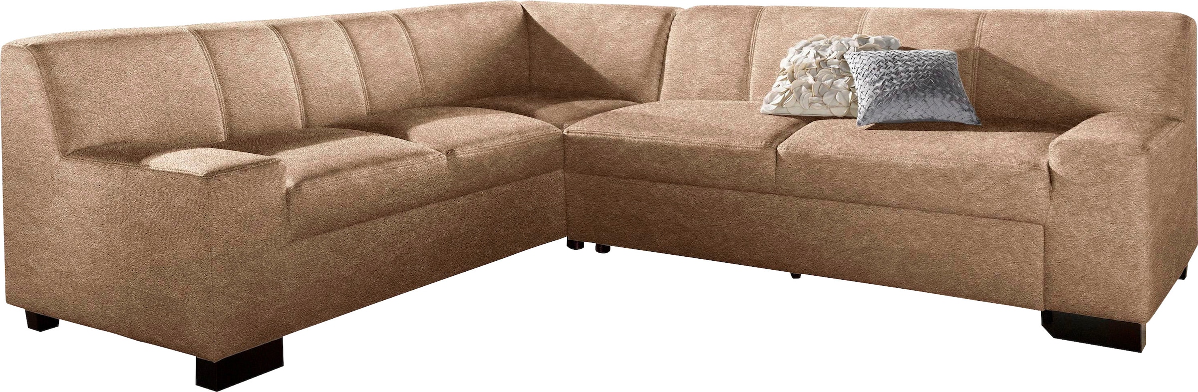 DOMO collection Ecksofa »Norma, moderne Armlehnen, zeitlos und elegant, L-Form«, wahlweise mit Bettfunktion