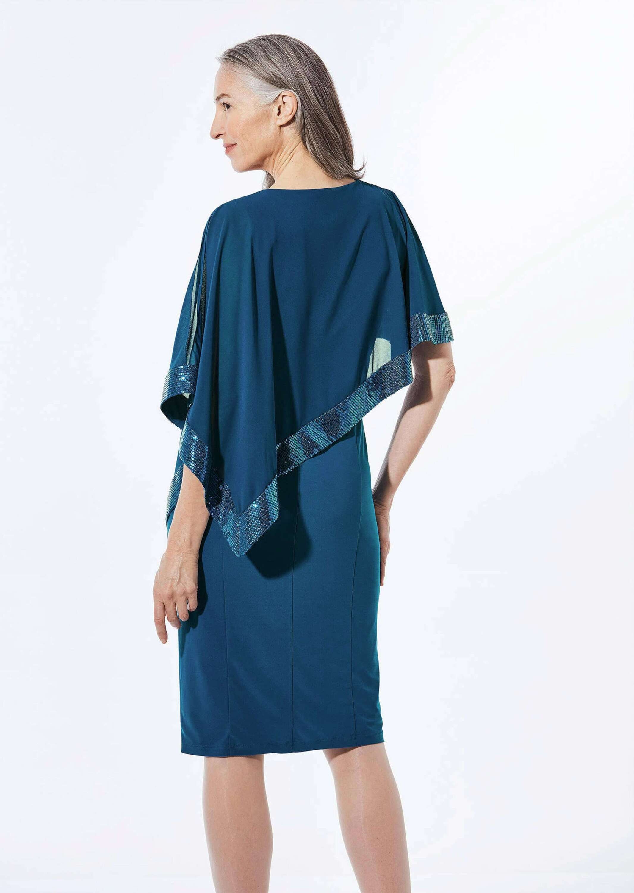 GOLDNER Abendkleid »Kleid Kleid mit raffiniertem Chiffonüberwurf«