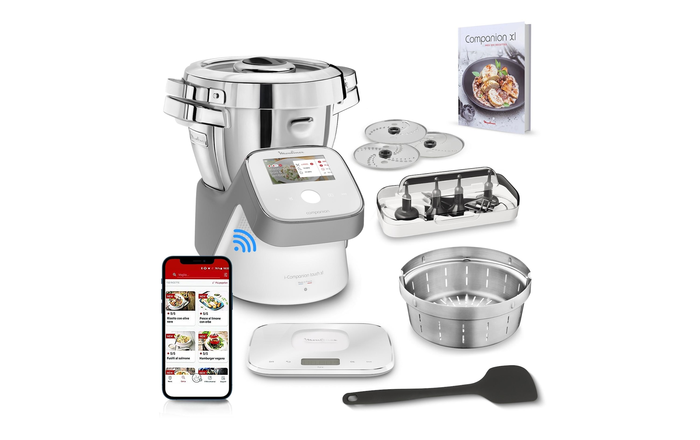 Moulinex Küchenmaschine »i-Companion Touch XL Silber/Weiss«