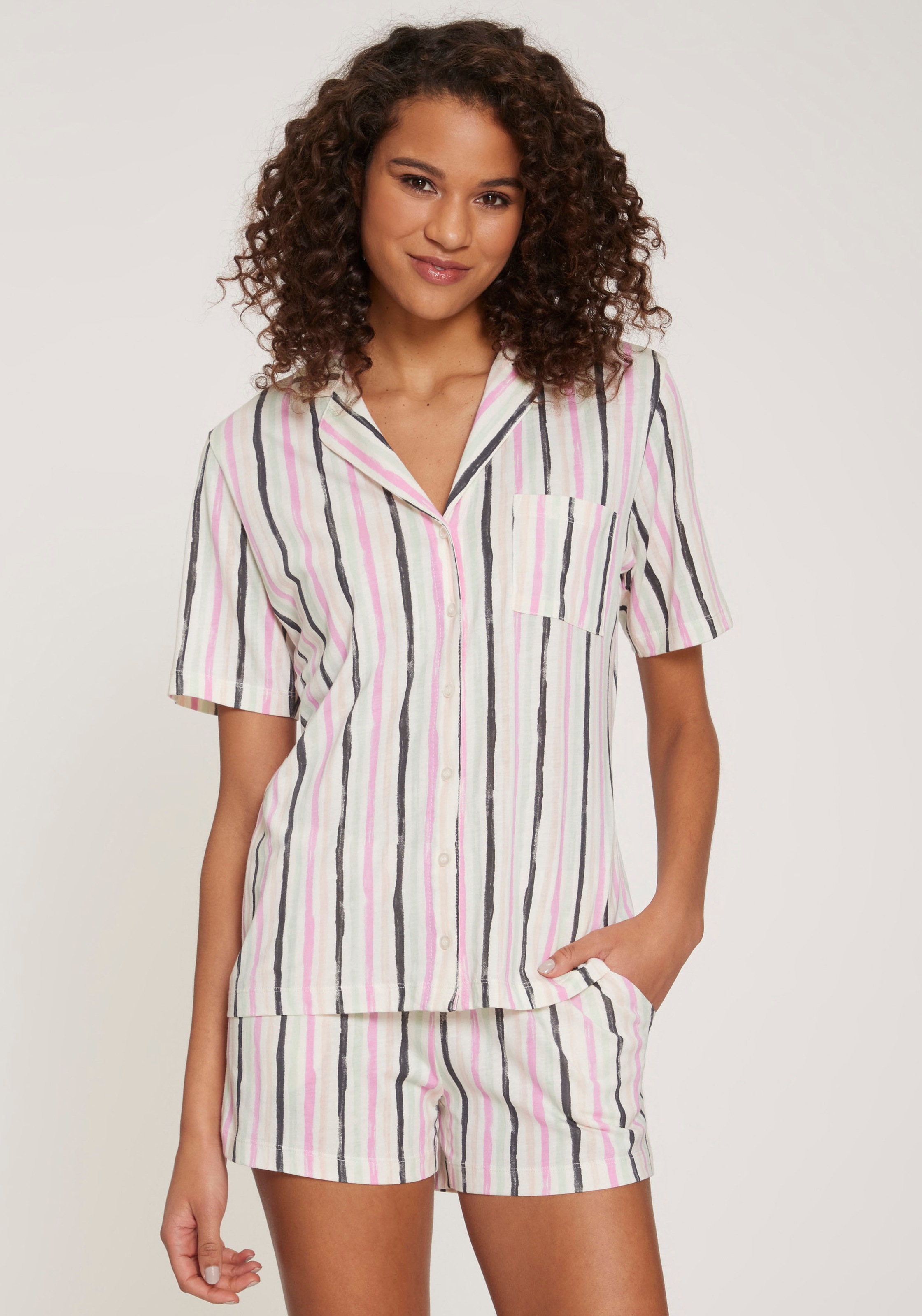 Vivance Dreams Shorty 2 Stk. tlg., mit Aquarell-Muster günstig online kaufen