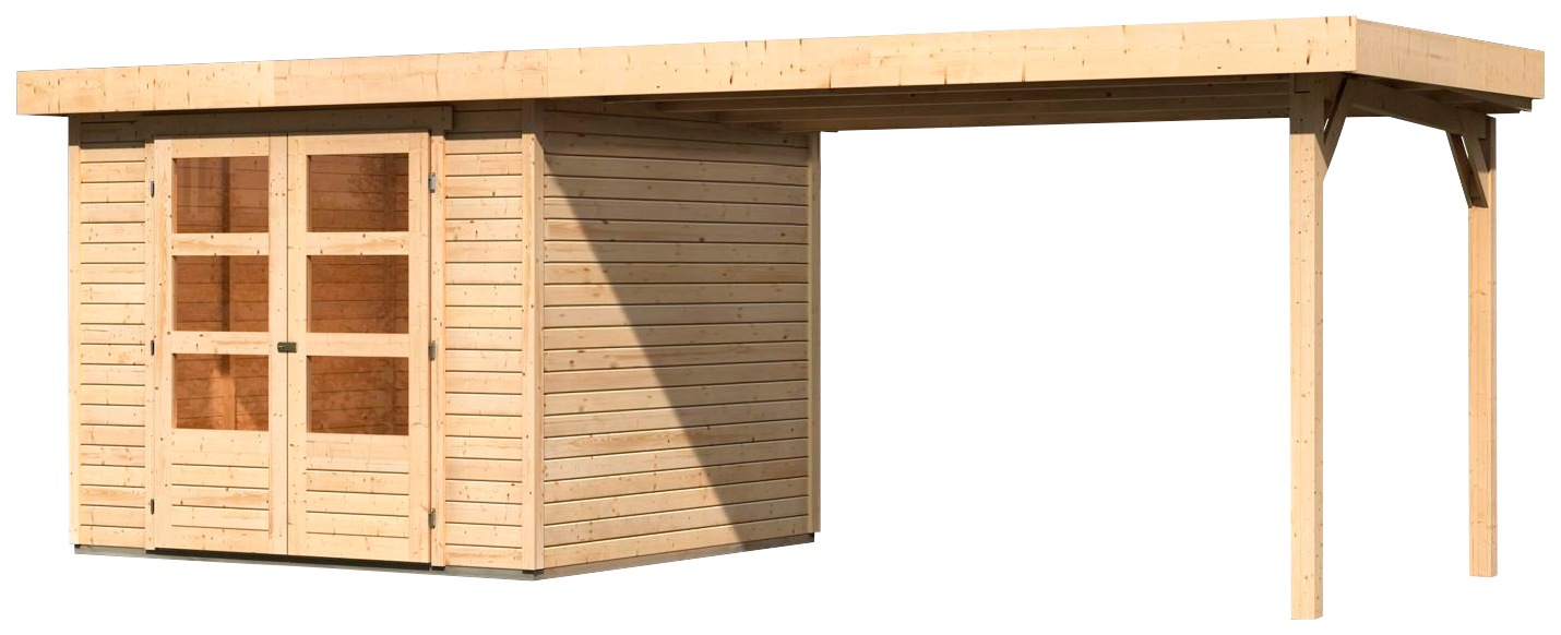 Karibu Gartenhaus "Arnis 3,5" mit Anbaudach 2,80 cm Breite günstig online kaufen
