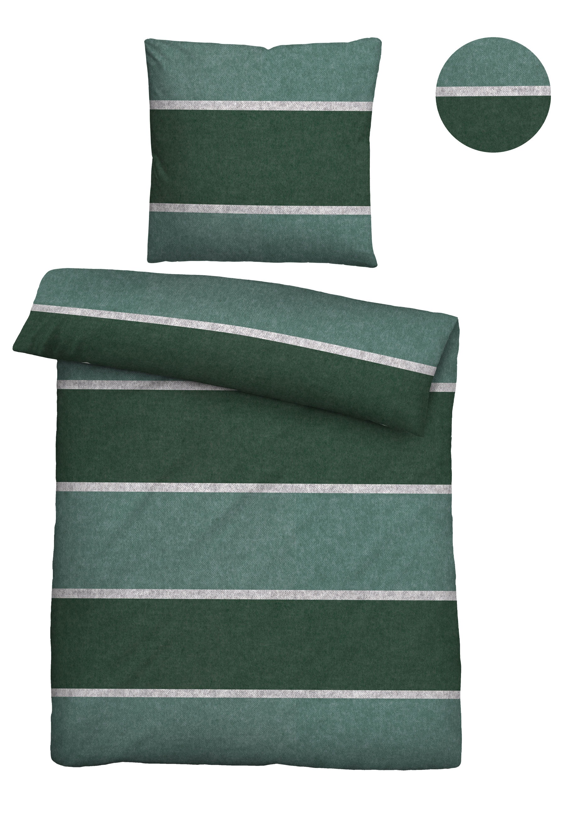 Biberna Bettwäsche »Jonas« 2 Stk. kuschelig warm, weich, pflegeleicht, 100% Baumwolle, made in Germany
