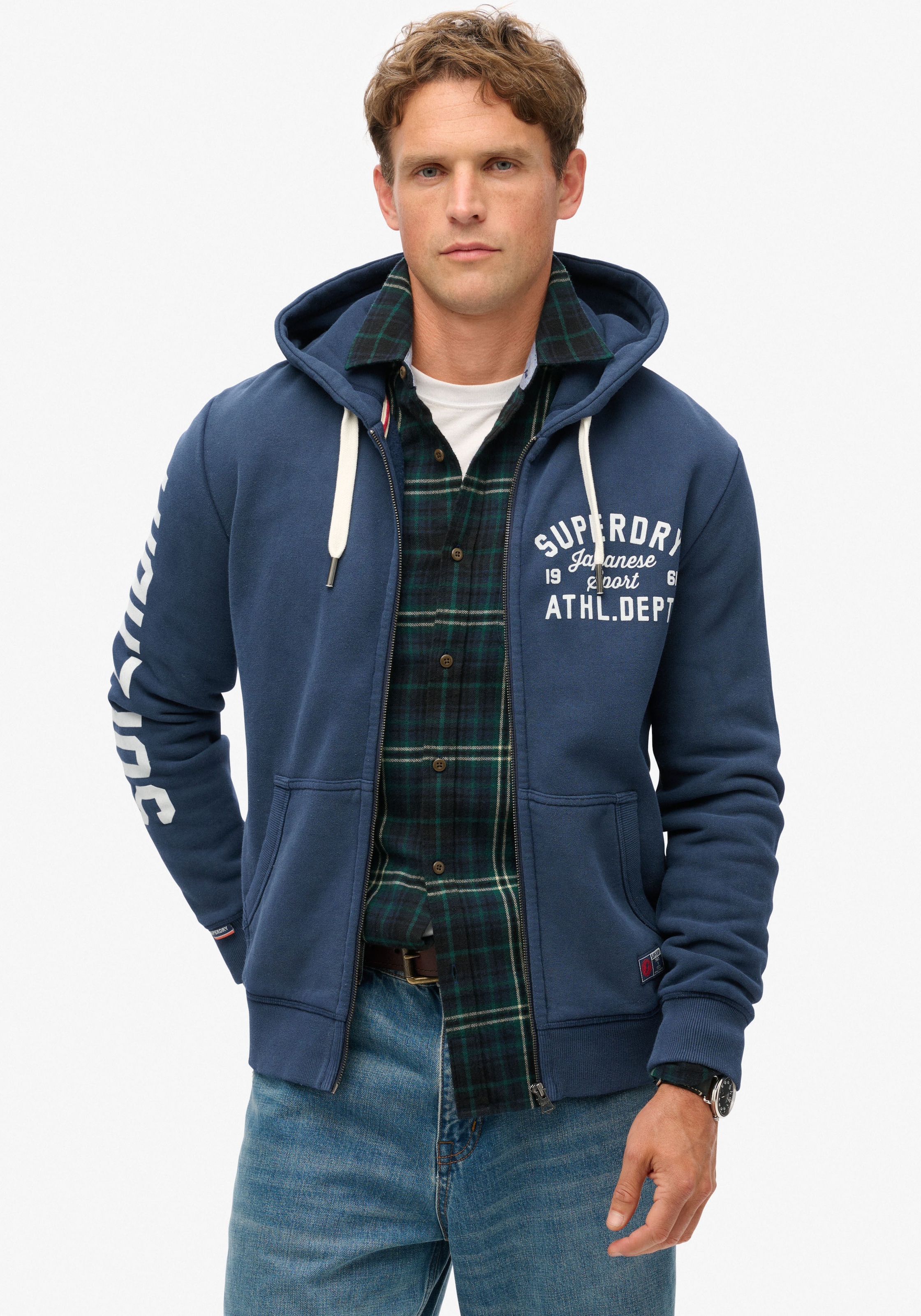 Superdry Kapuzensweatjacke "TRACK & FIELD GRAPHIC ZIPHOOD"