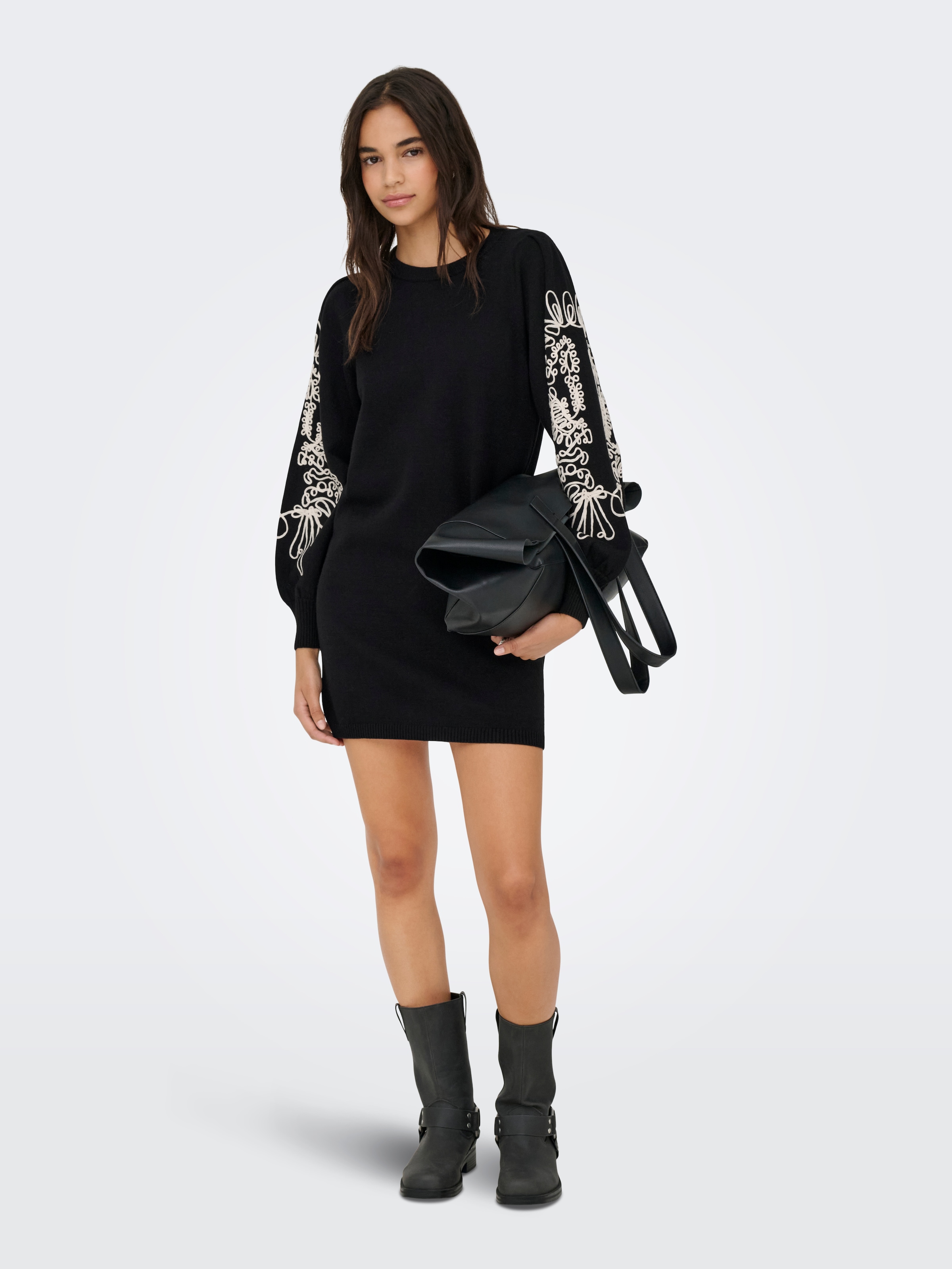 ONLY »ONLMAGNOLIA LS DETAIL DRESS KNT« Materialmix, regular fit