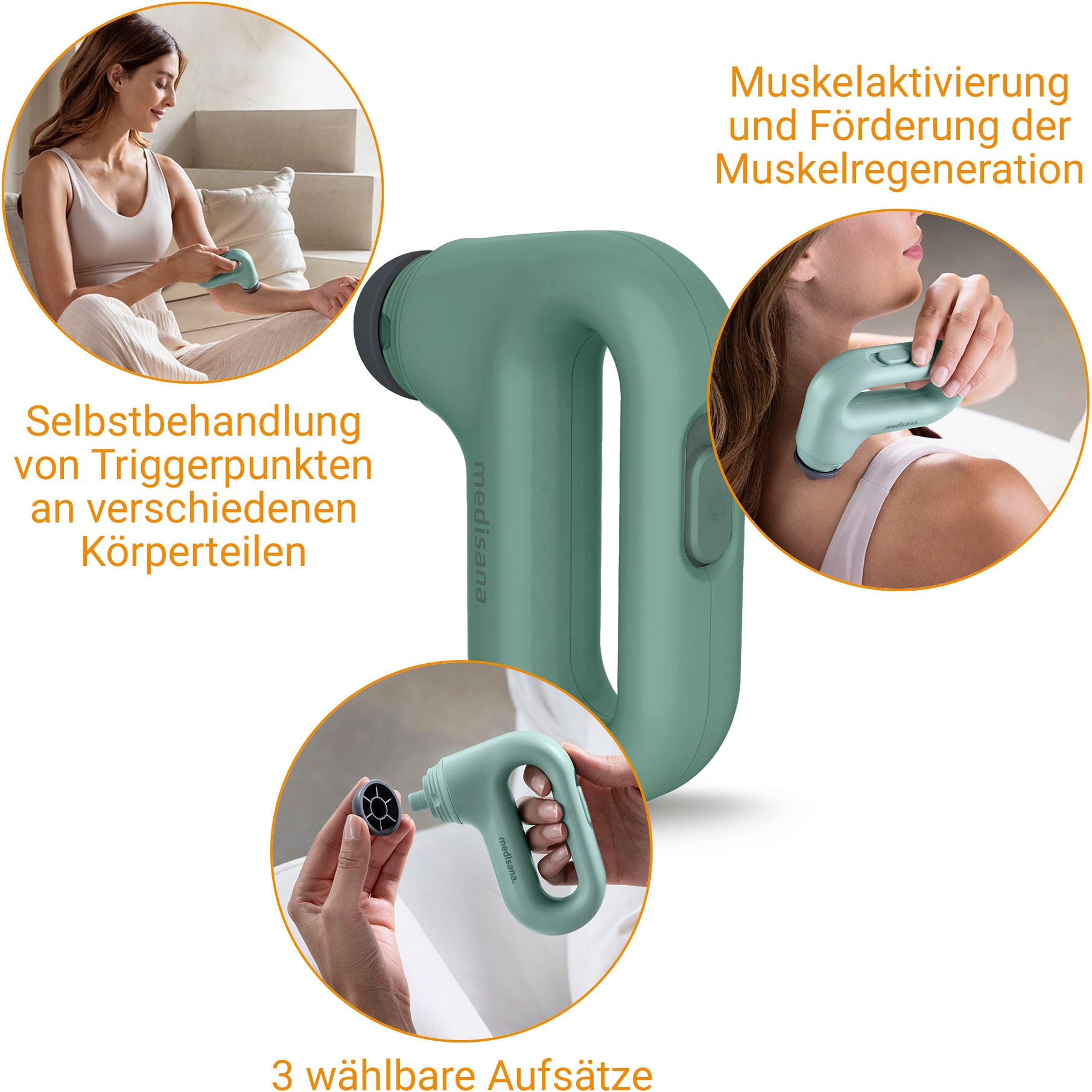 Medisana Beruhigungs- und Entspannungsgerät »HM 330«, (Set, 4 tlg.), Mini-Handmassagegerät mit entspannender Vibrationsmassage
