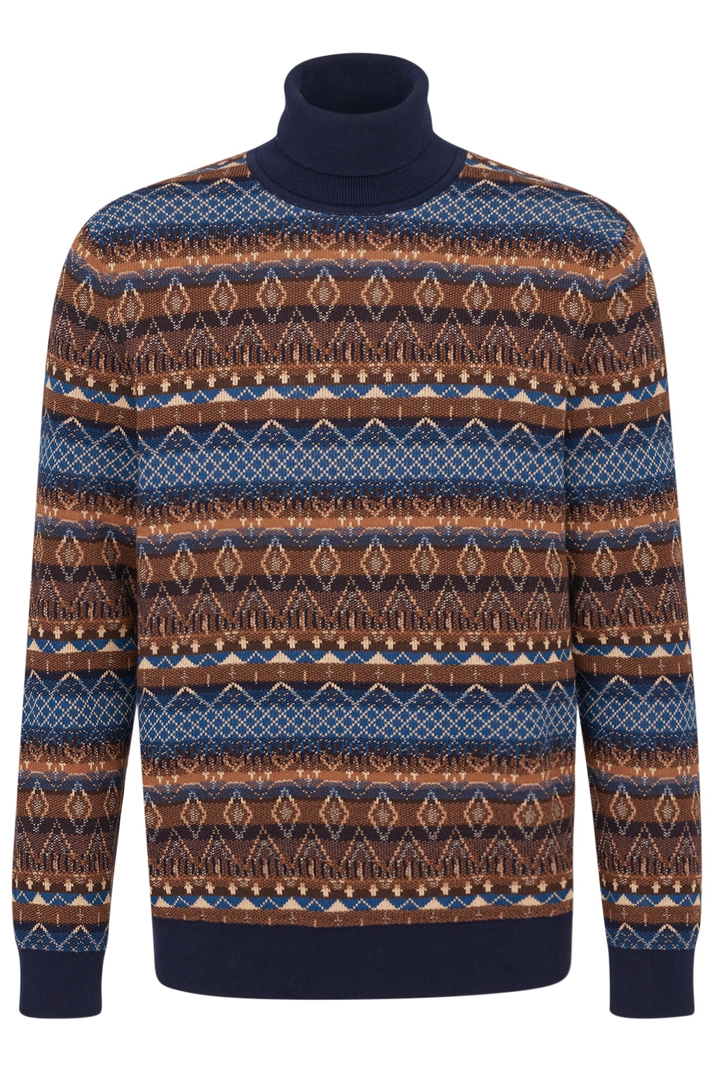 bugatti Rollkragenpullover, mit Multicolor-Muster
