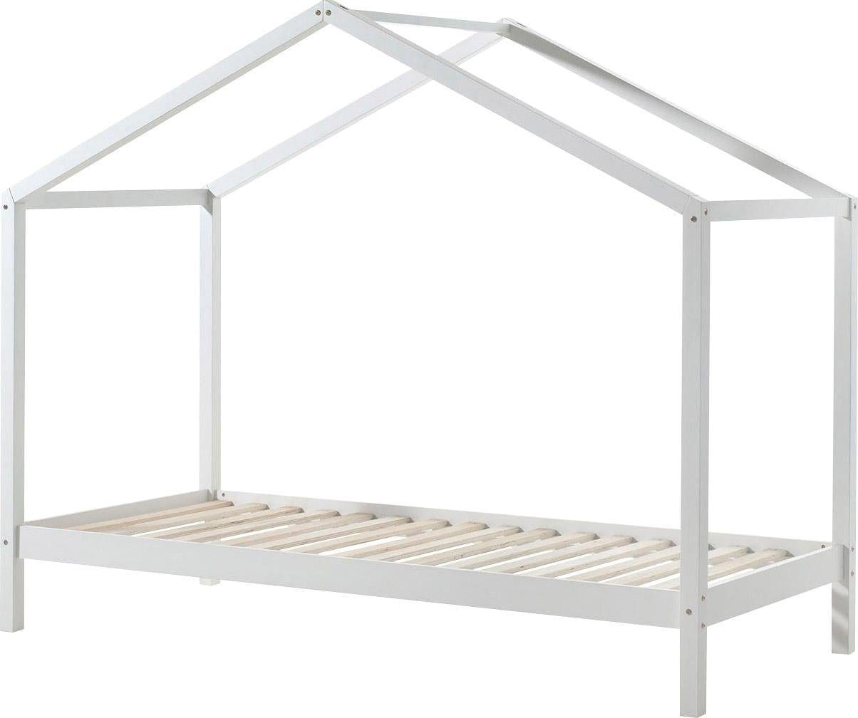 Vipack Hausbett »Dallas«, (Made in Europe), wahlweise mit Bettschublade oder Textilhimmel, Ausf. natur oder weiß