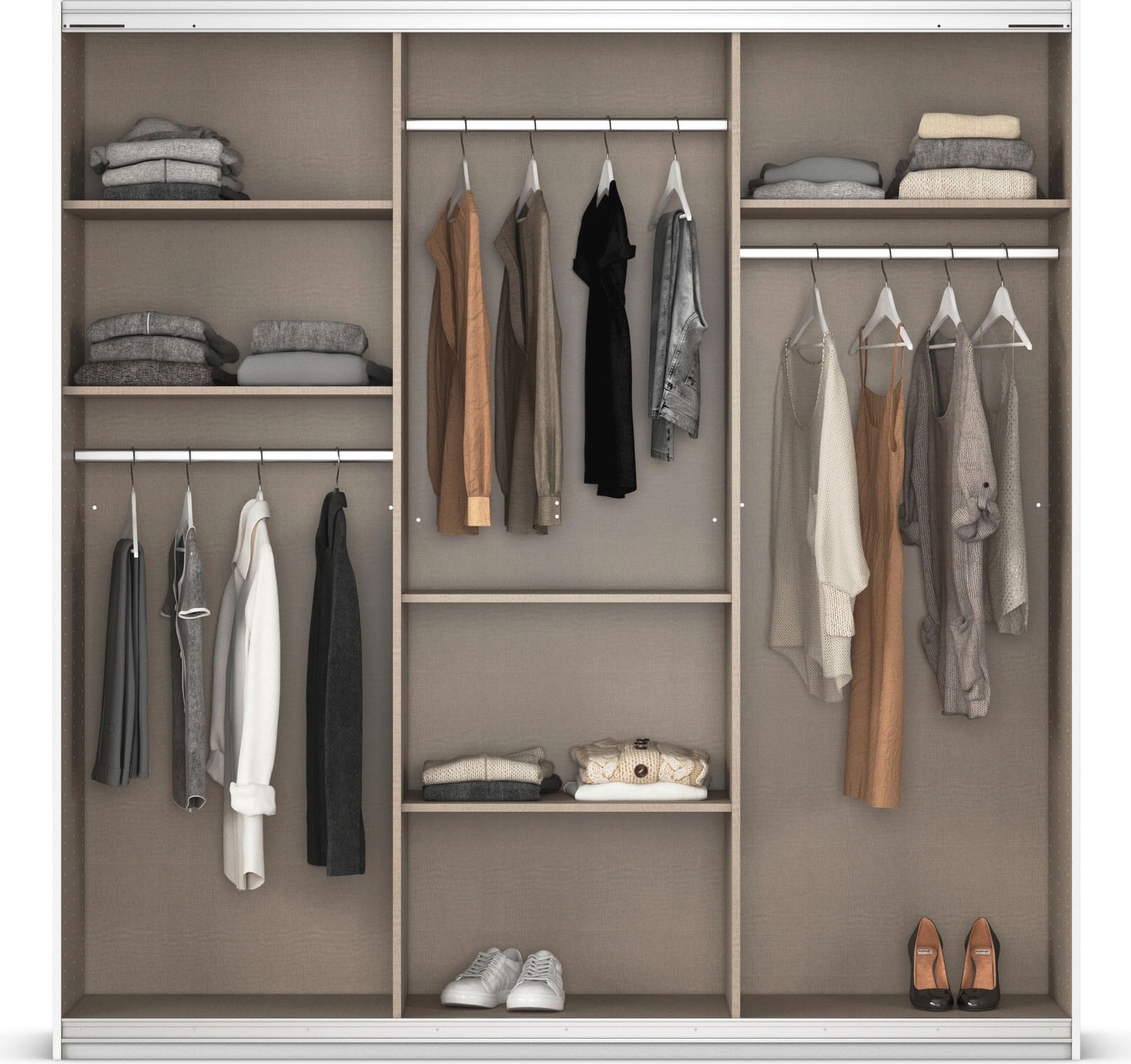 rauch Schwebetürenschrank »Kleiderschrank Schrank OTTO´S CHOICE Garderobe AGORDO«, (in zwei Griff-Farben), Top Innenausstattung, in 4 Breiten und 2 Höhen MADE IN GERMANY