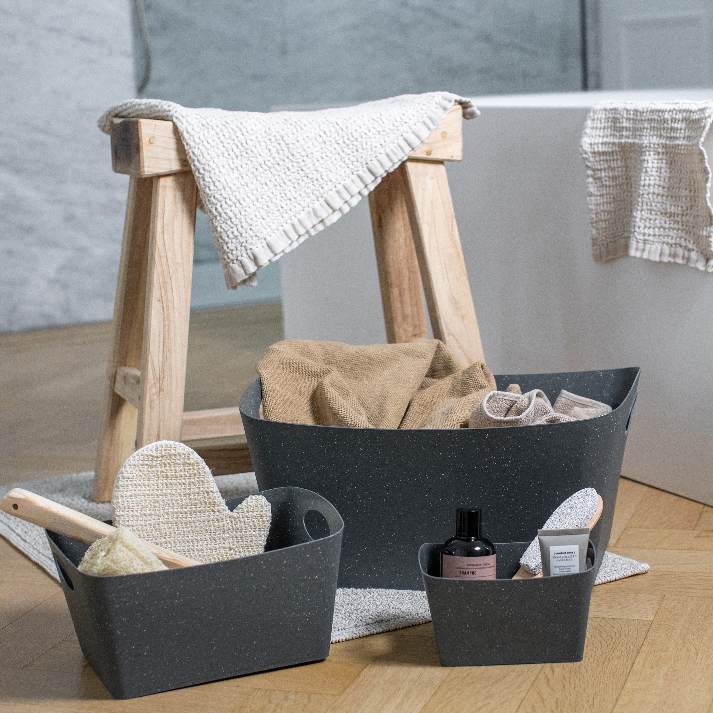 KOZIOL Organizer »BOXXX S«, (Set, 3 St.), Aufbewahrungsbox, Made in Germany, 100% recyceltes Material, 1 Liter