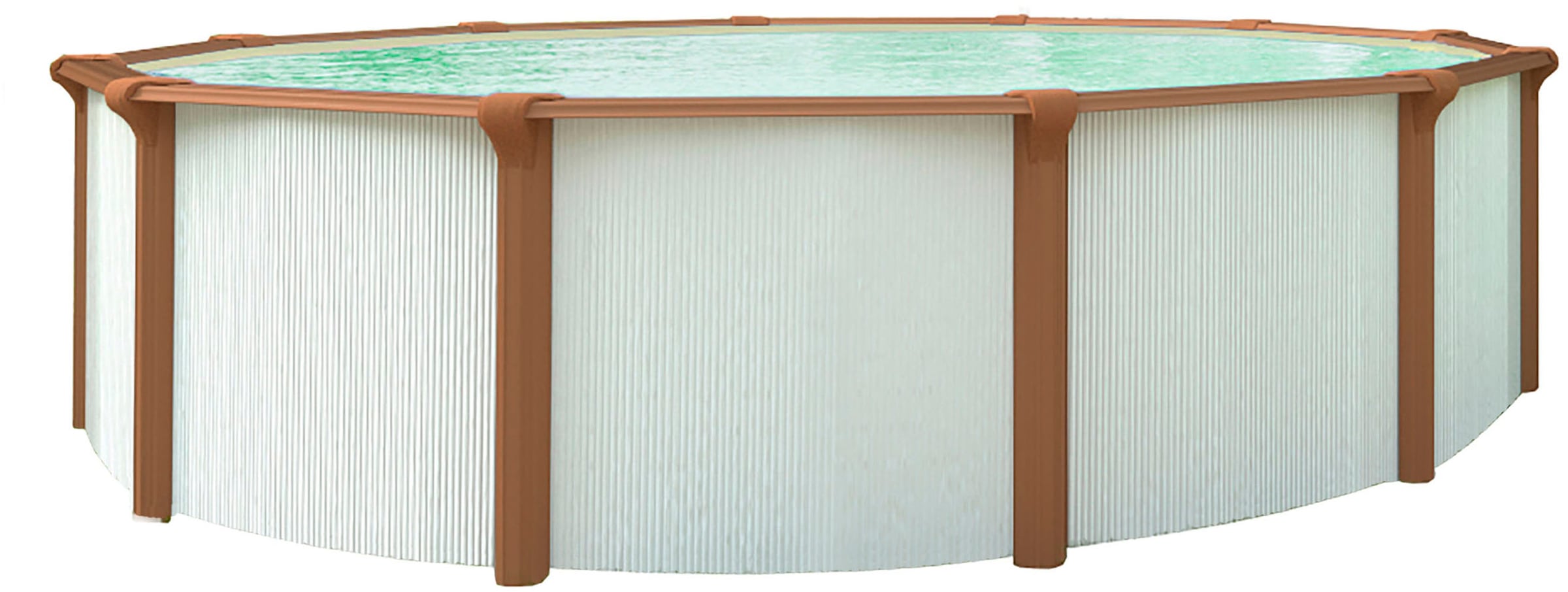 KWAD Rundpool "Green line Evolution", (Komplett-Set, 10 tlg.), 3,6x1,32 white- wood Folie in blau, sand oder grau erhält