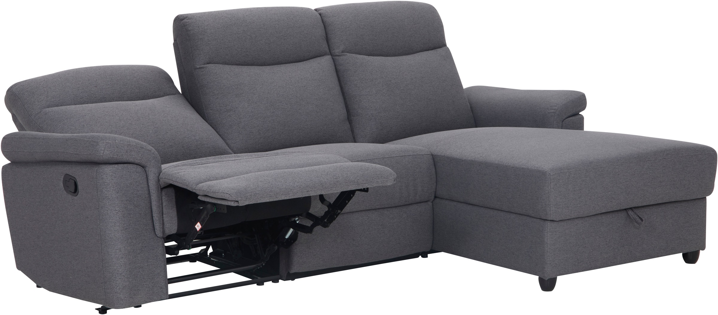 Home affaire Ecksofa »BRIONNE, L-Form, 255cm, manuelle u. elektrische Funktion (USB A/C),«, Liegefunktion, Stauraum, Federkernpolsterung, Webstoff