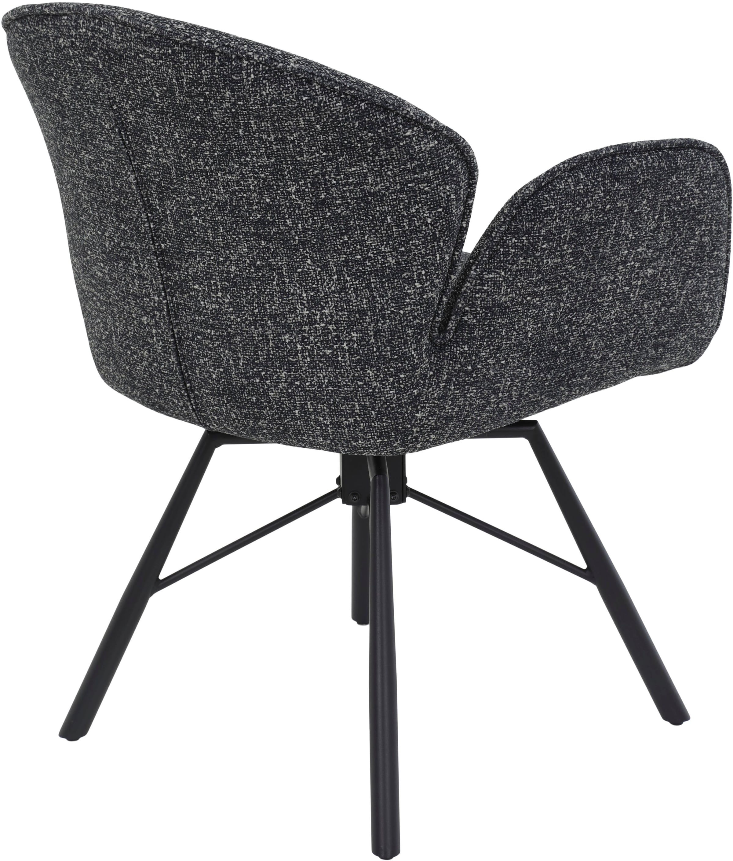 HELA 4-Fußstuhl »BRISTOL, Armlehnen Stuhl, Sessel, Esszimmerstuhl«, (Set), 2 St., Microfaser-Bouclé, 360° drehbar mit Auto-Return,gepolstert,Boucléoptik,Armlehnen